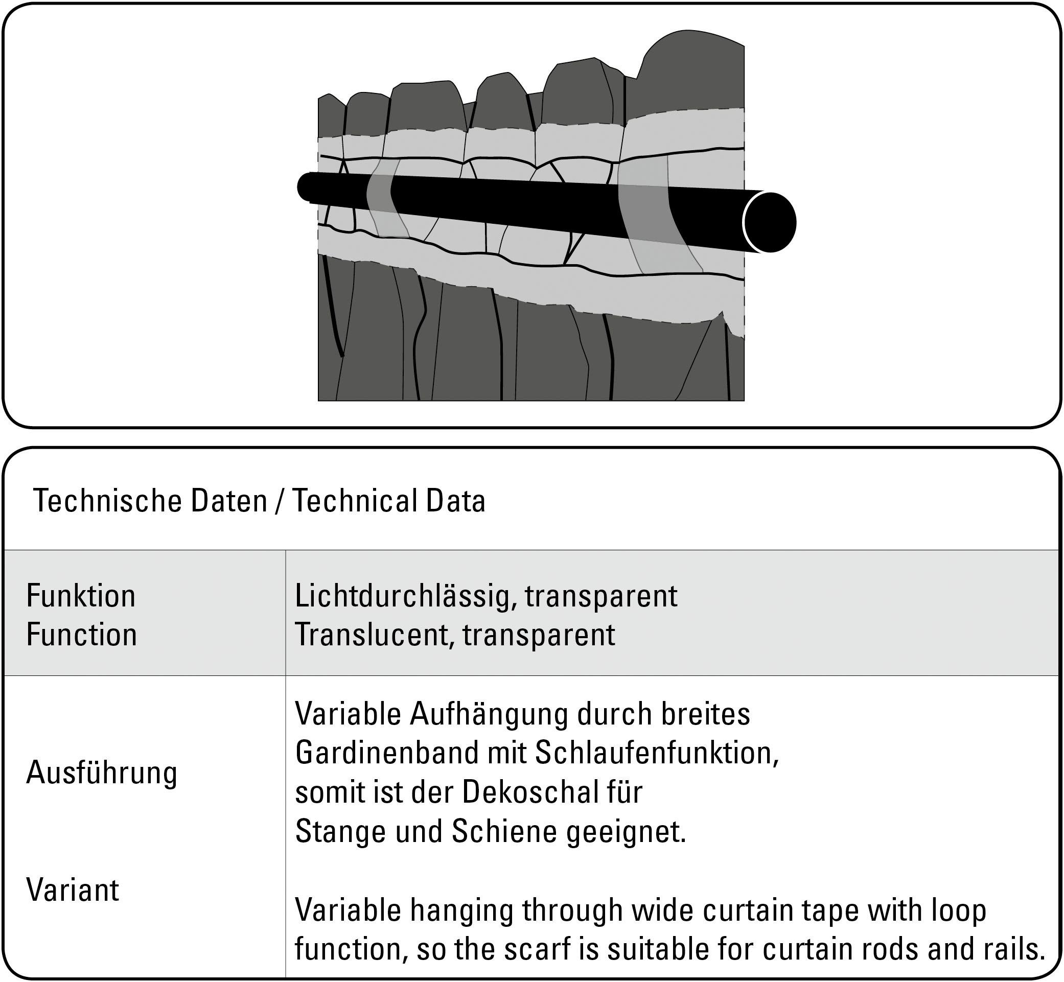 Gardine »Schal Dolly-Voile Ranke«, (1 St.), mit Gardinenband und verdeckten Schlaufen