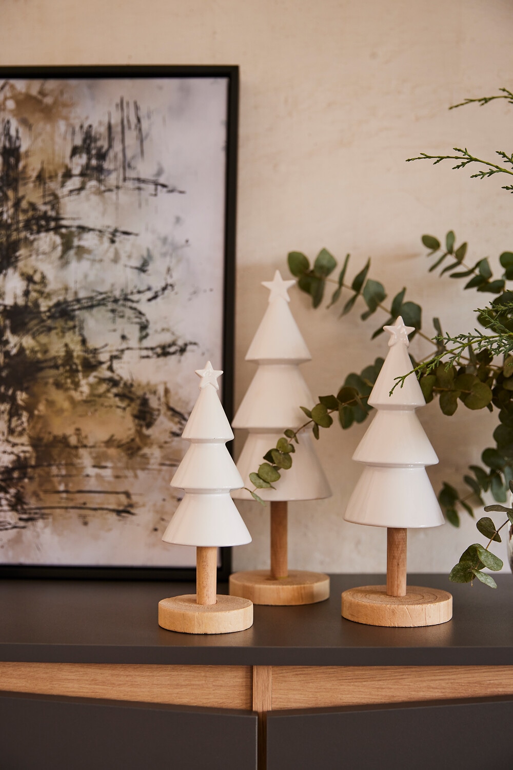 Creativ deco Dekobaum »Weihnachtsdeko«, aus Keramik und Holz