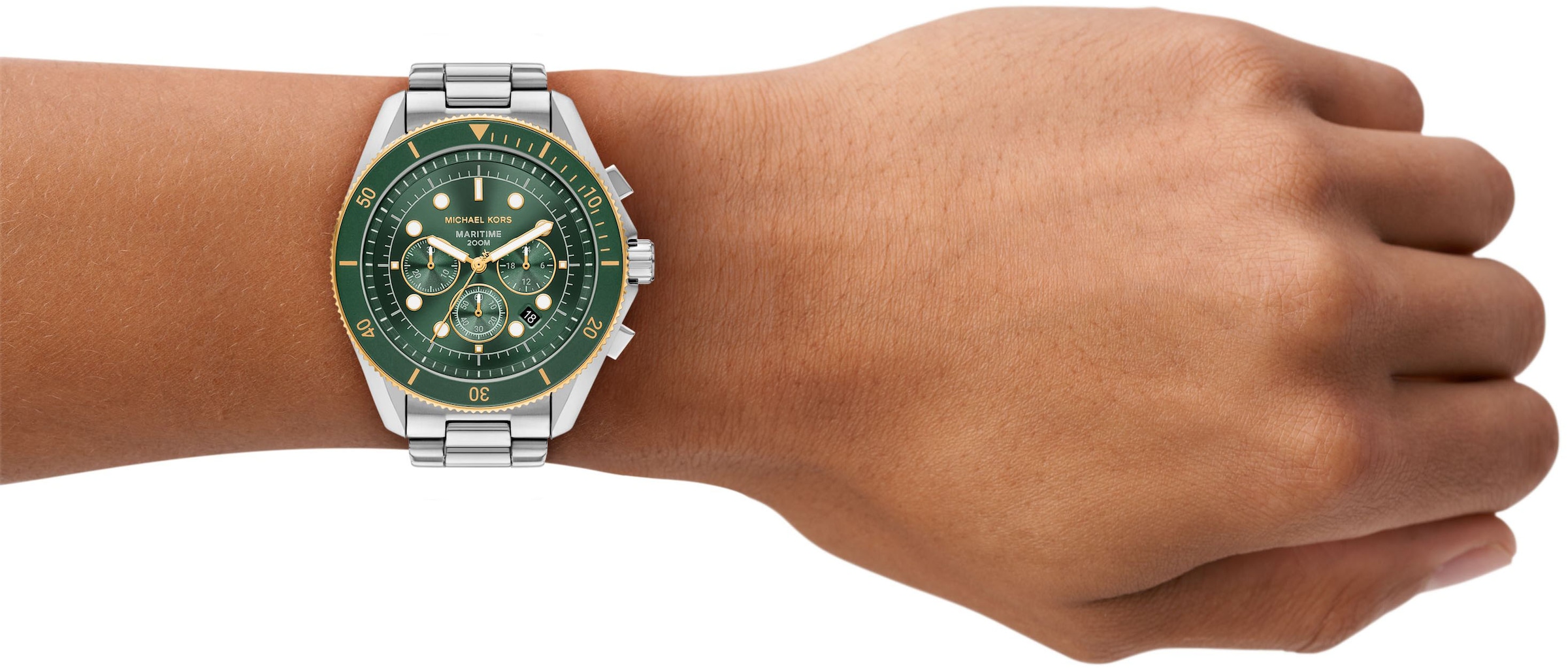 MICHAEL KORS Chronograph »MARITIME«, Quarzuhr, Armbanduhr, Herrenuhr, Edelstahlarmband, analog, Tag