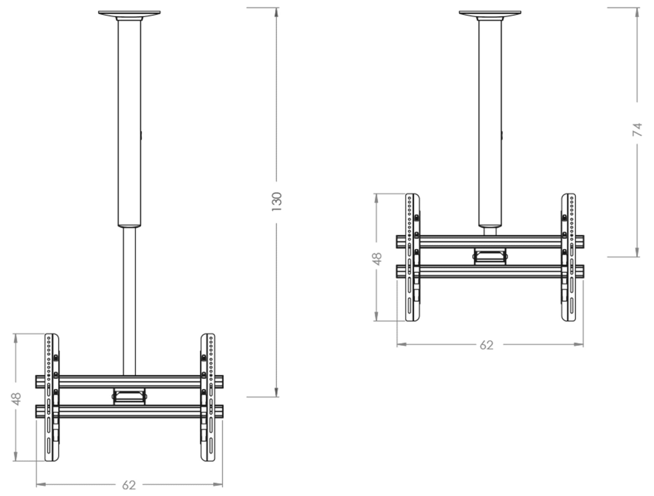 VCM TV-Deckenhalterung »Universal VESA TV Deckenhalterung Deckenhalter CM4«