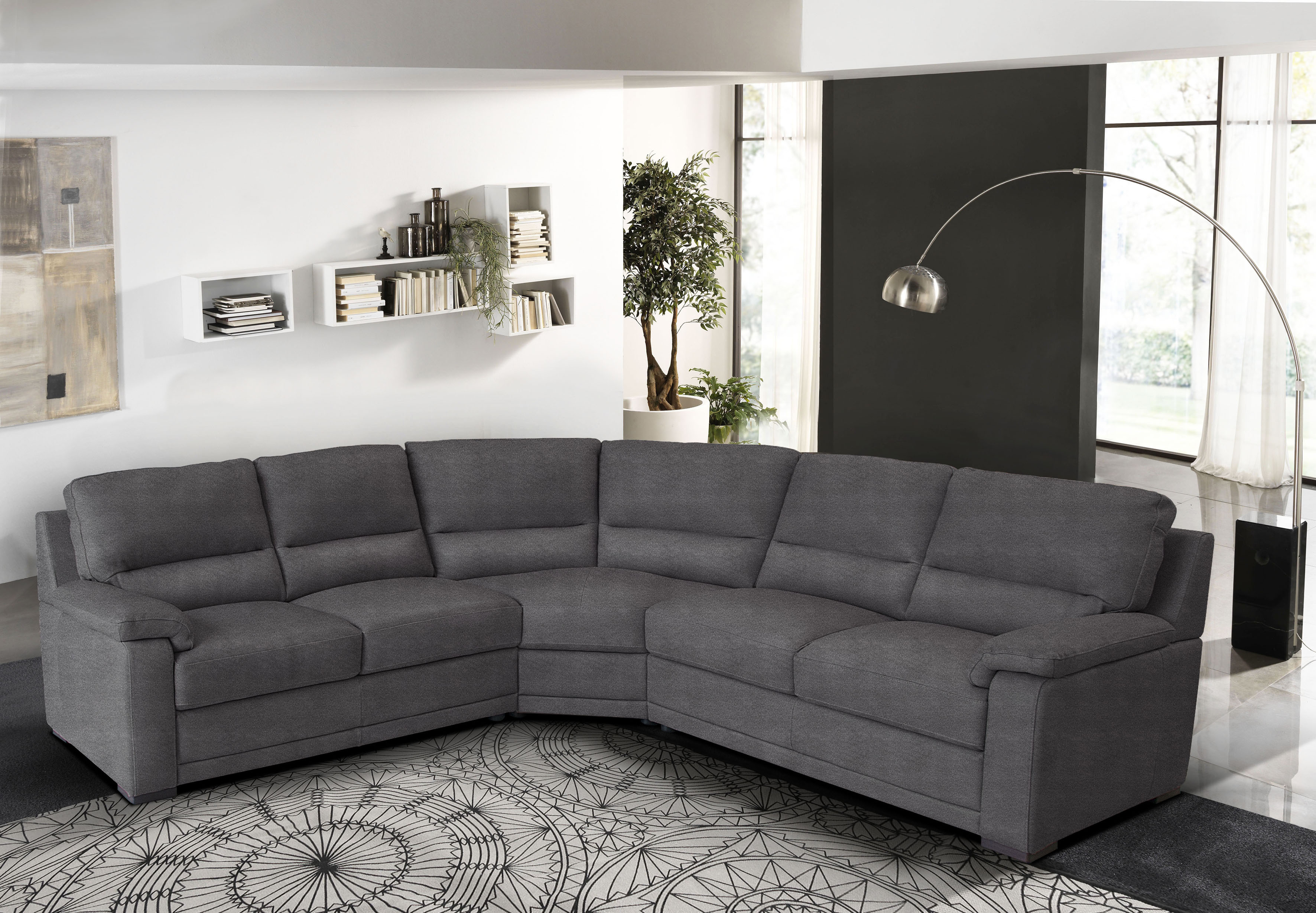 Egoitaliano Ecksofa "Doris, modernes Designerecksofa in hochwertigen Microfaserqualitäten" edle Detailverarbeitung, wahlweise fleckenabweisend oder in Lederoptik