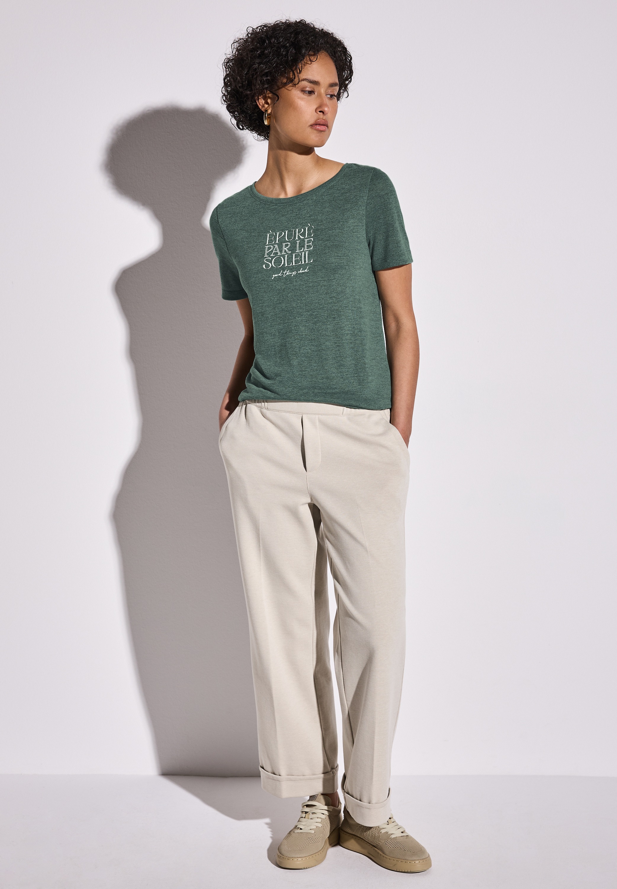 STREET ONE T-Shirt, im angenehmen Materialmix