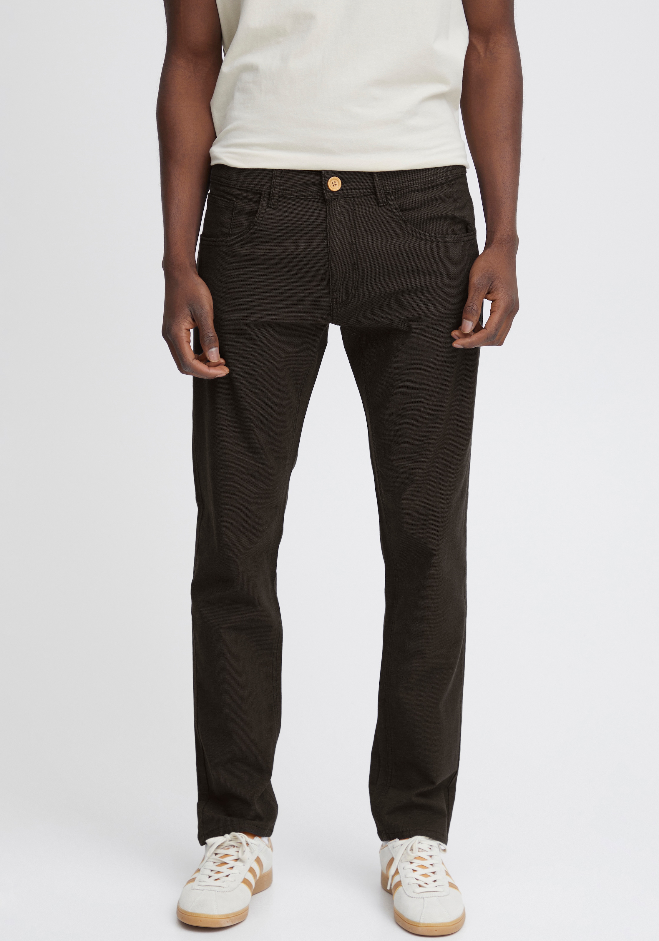 Blend Stoffhose "BHEdford pants" mit Markenlabel, aus Baumwollmischung, Regular Fit, knöchellang