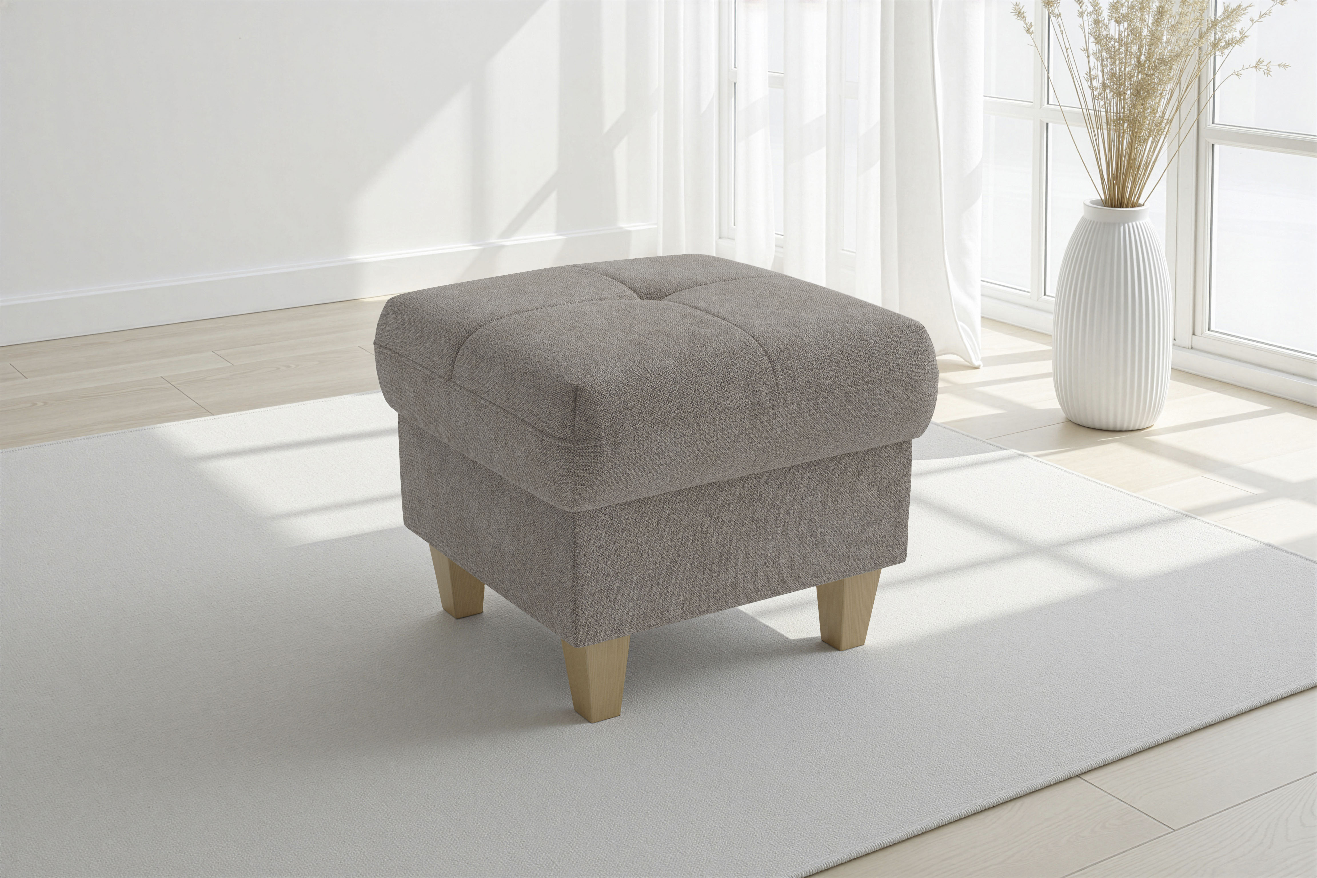 sit&more Polsterhocker "Pamela, B: 58 cm" 1 Stk. tlg. verschiedene Farben und Stoffe, bis 120 kg belastbar