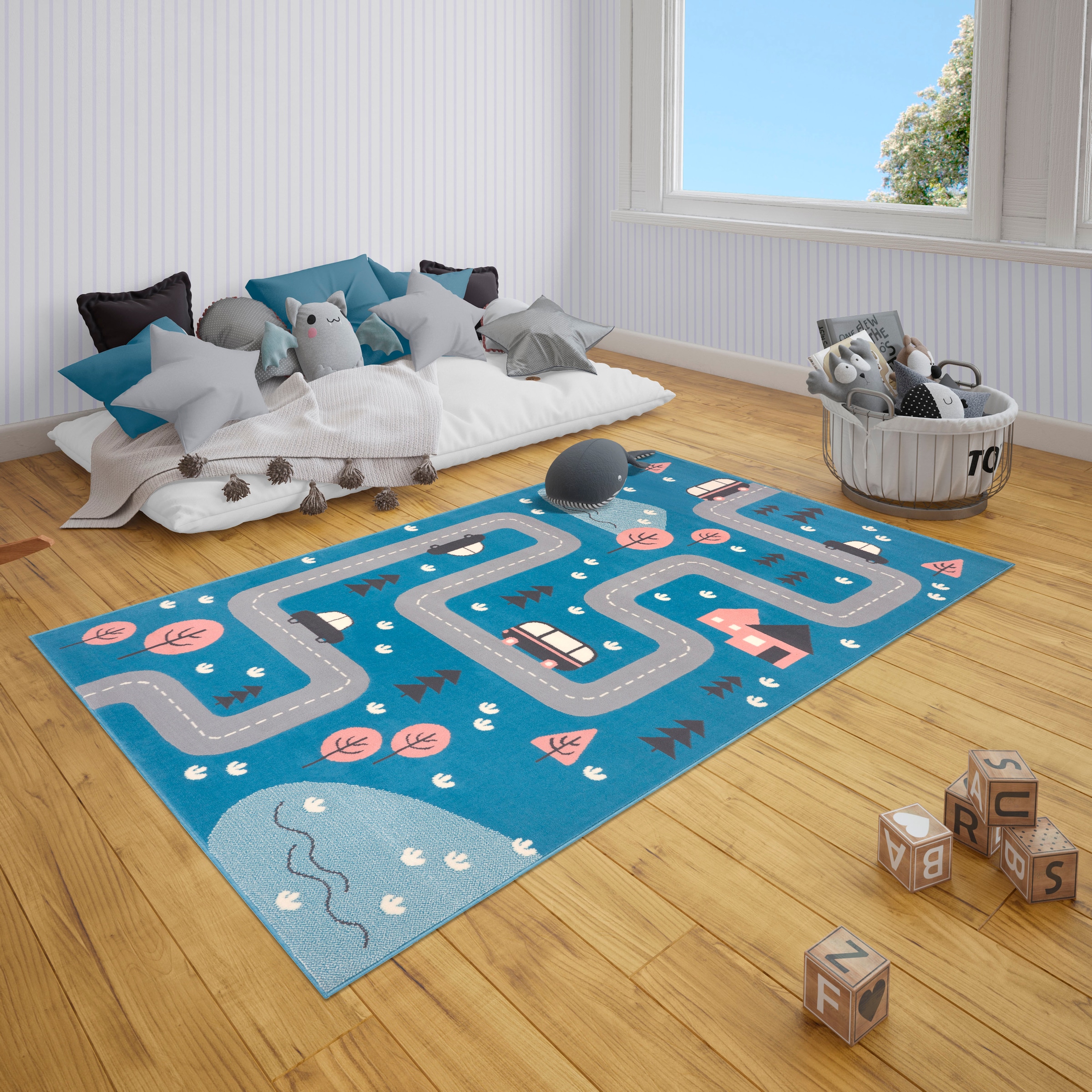 HANSE Home Kinderteppich »Dream Street«, rechteckig, Teppich, Spielteppich, Spielunterlage, Straße, Kinderzimmer, Kurzflor