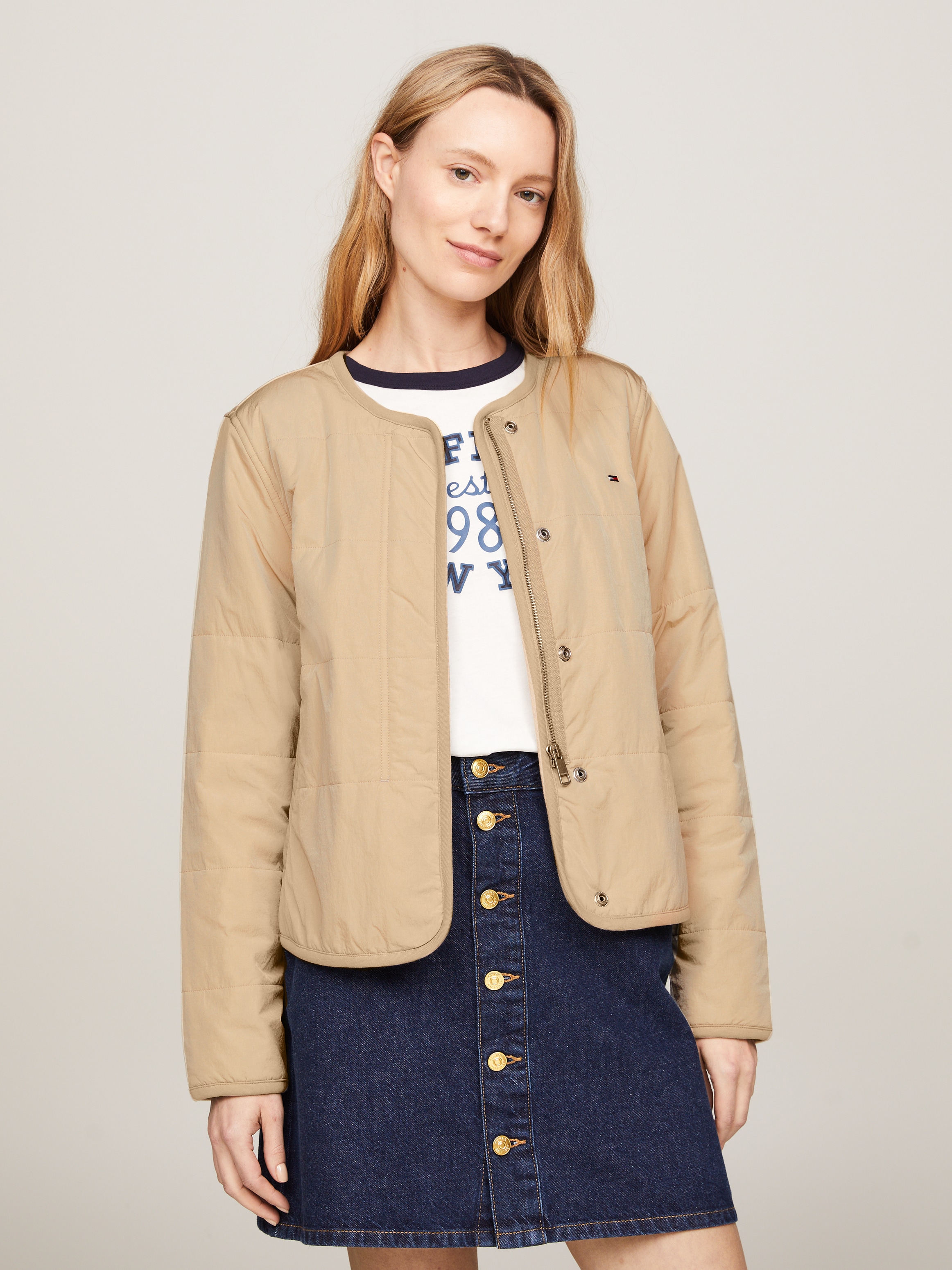 Tommy Hilfiger Steppjacke »JERSEY LINED JACKET«, mit Tommy Jeans Logo-Flag