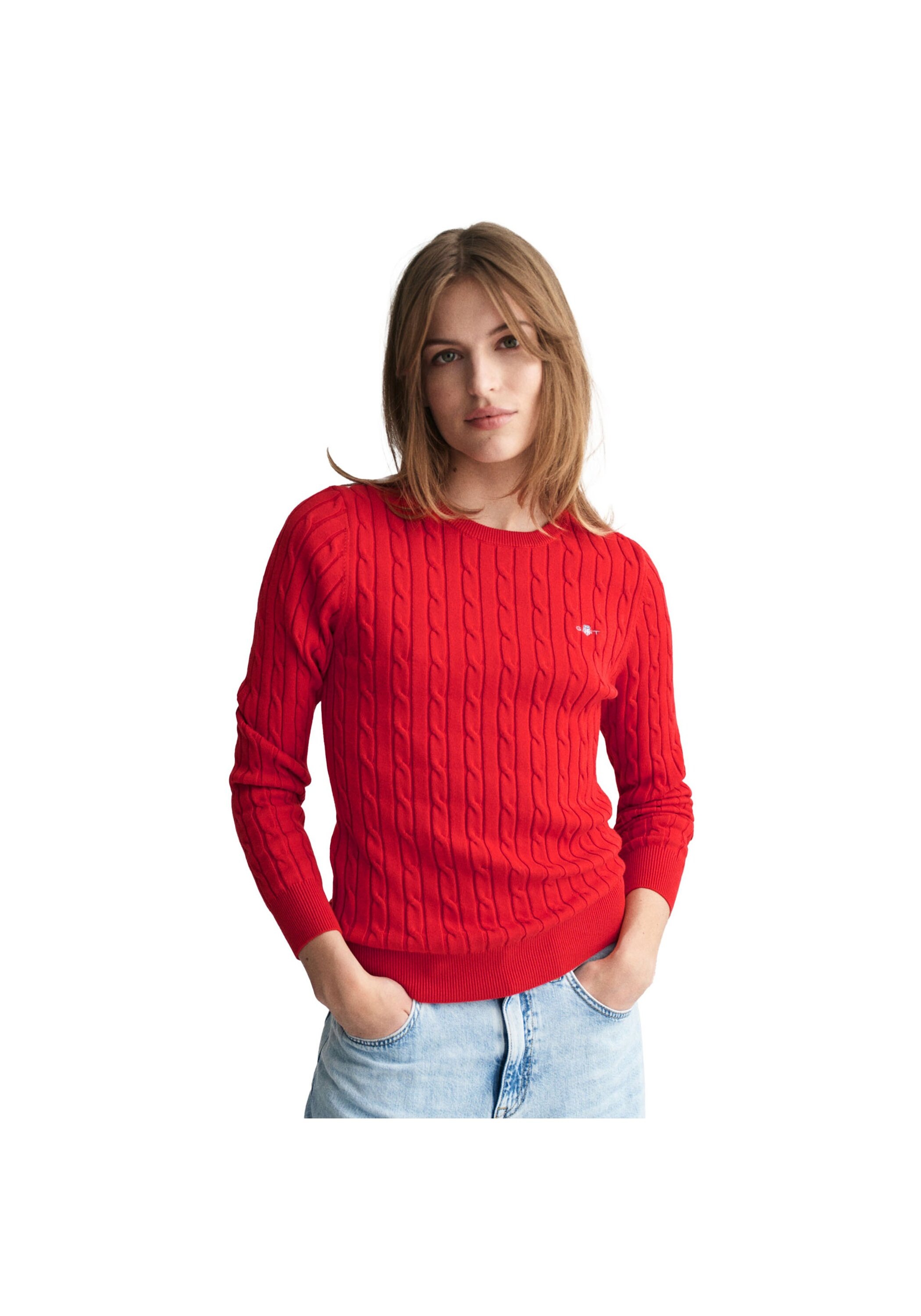 Gant Sweater »Strickpullover STRETCH COTTON CABLE C-NECK«
