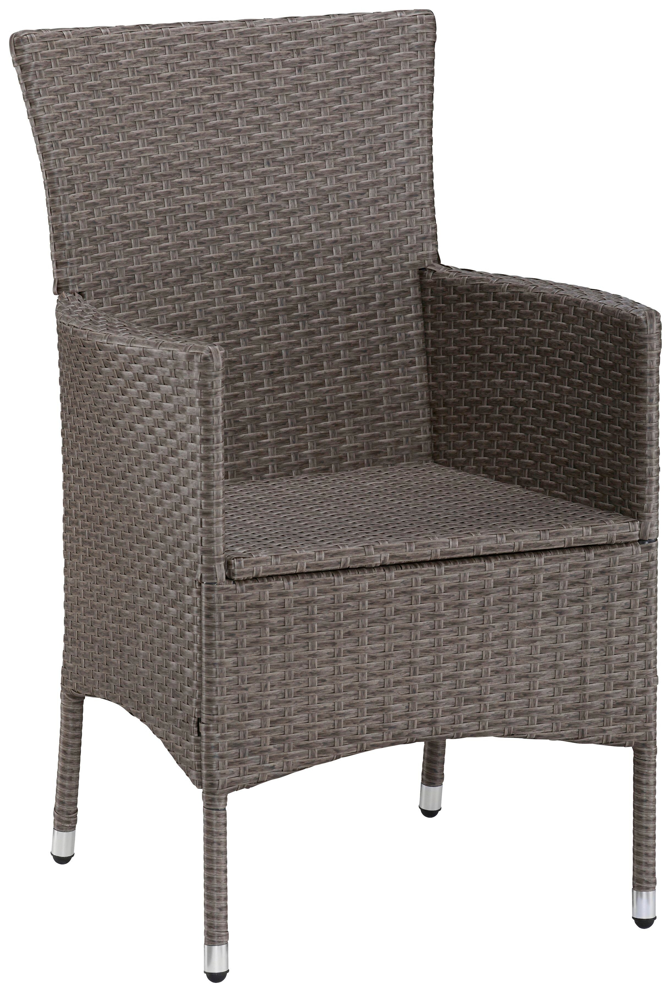 KONIFERA Balkonset »Mailand«, (7 tlg.), 2 Sessel, Tisch Ø 50 cm, Polyrattan  | BAUR