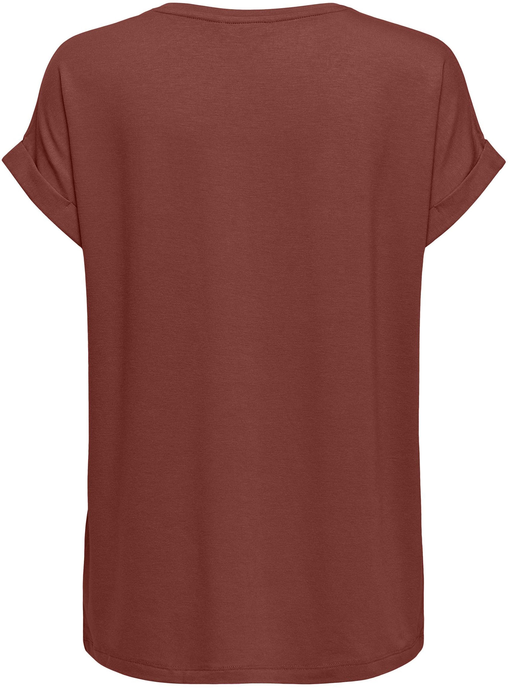 ONLY T-Shirt »ONLMOSTER – Kurzarmshirt mit Aufschlag und klassischem Look«, unifarben, casual, regular fit, Viskosemischung, Rundhals