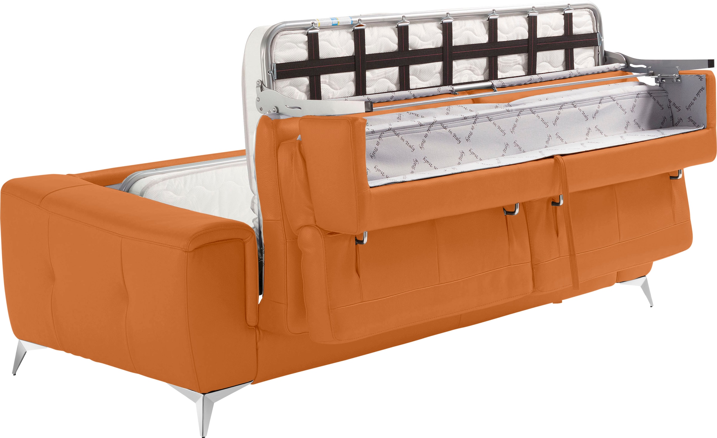 Egoitaliano Schlafsofa »Francine, Designsofa, Loungesofa mit Dauerschlaffunktion, Bettfunktion«, hochwertiger Metallbettrahmen & Matratze, Kopfteil manuell verstellbar