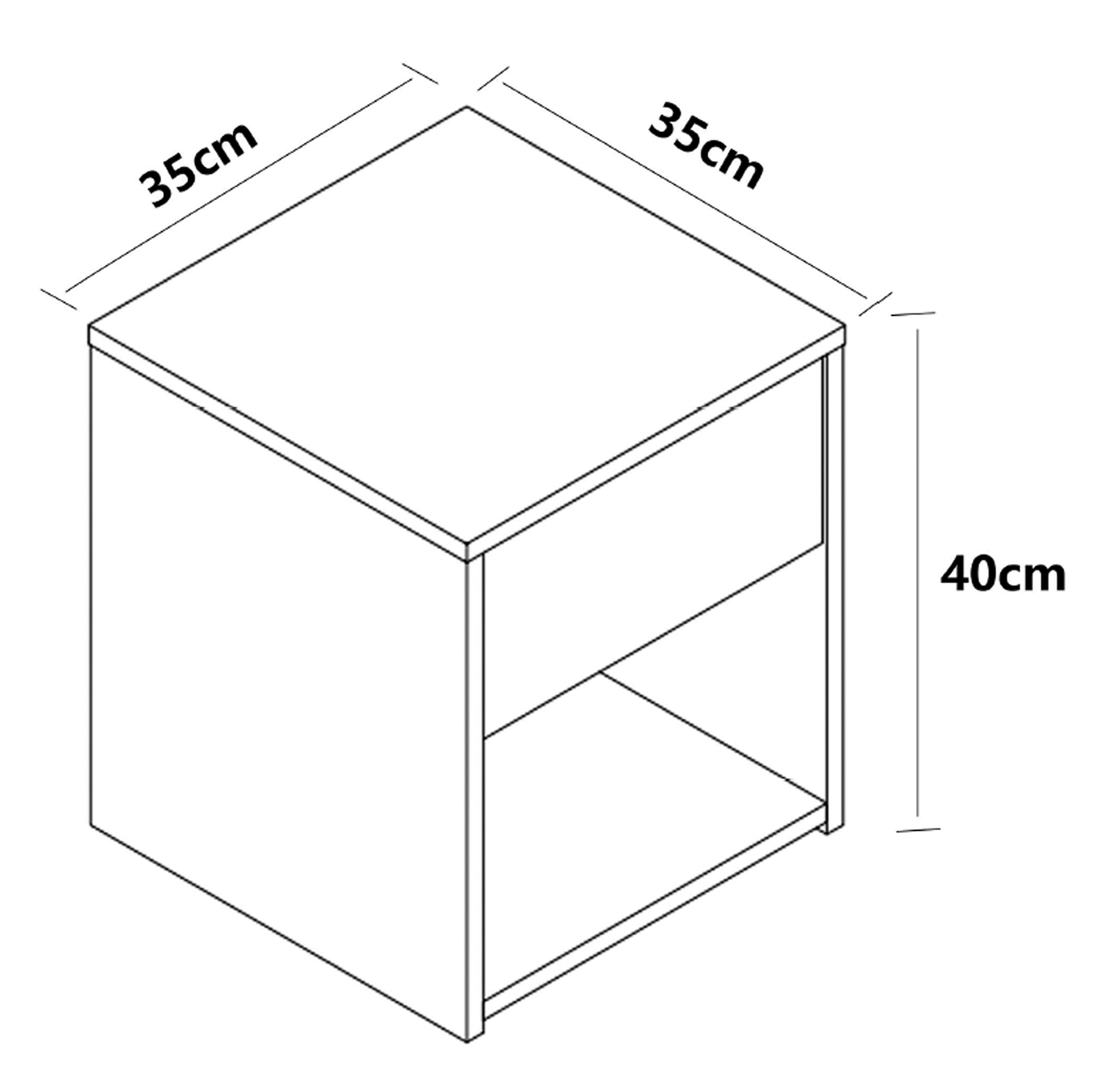 VCM Nachtkonsole »VCM Nachtschrank | Maße Nachttisch ca. H. 40 x B. 35 x T. 35 cm | Schublade und offenes Fach | Nachttisch - Sledo Mini«, (VCM Sledo)