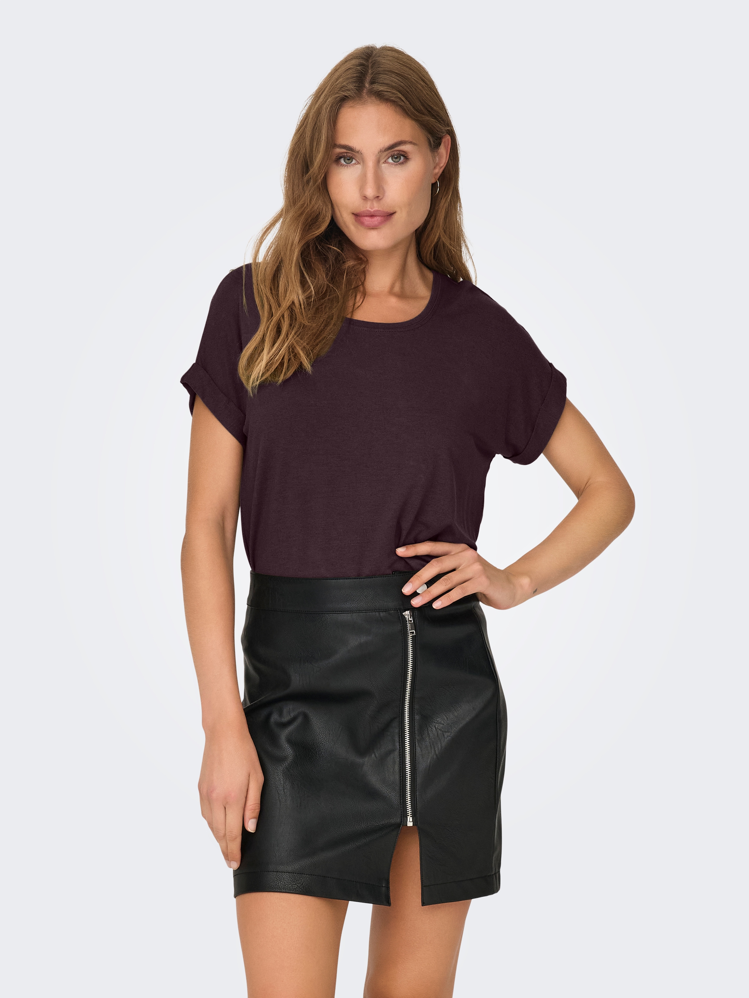 ONLY T-Shirt "ONLMOSTER S/S O-NECK TOP NOOS JRS", mit Aufschlag am Arm günstig online kaufen