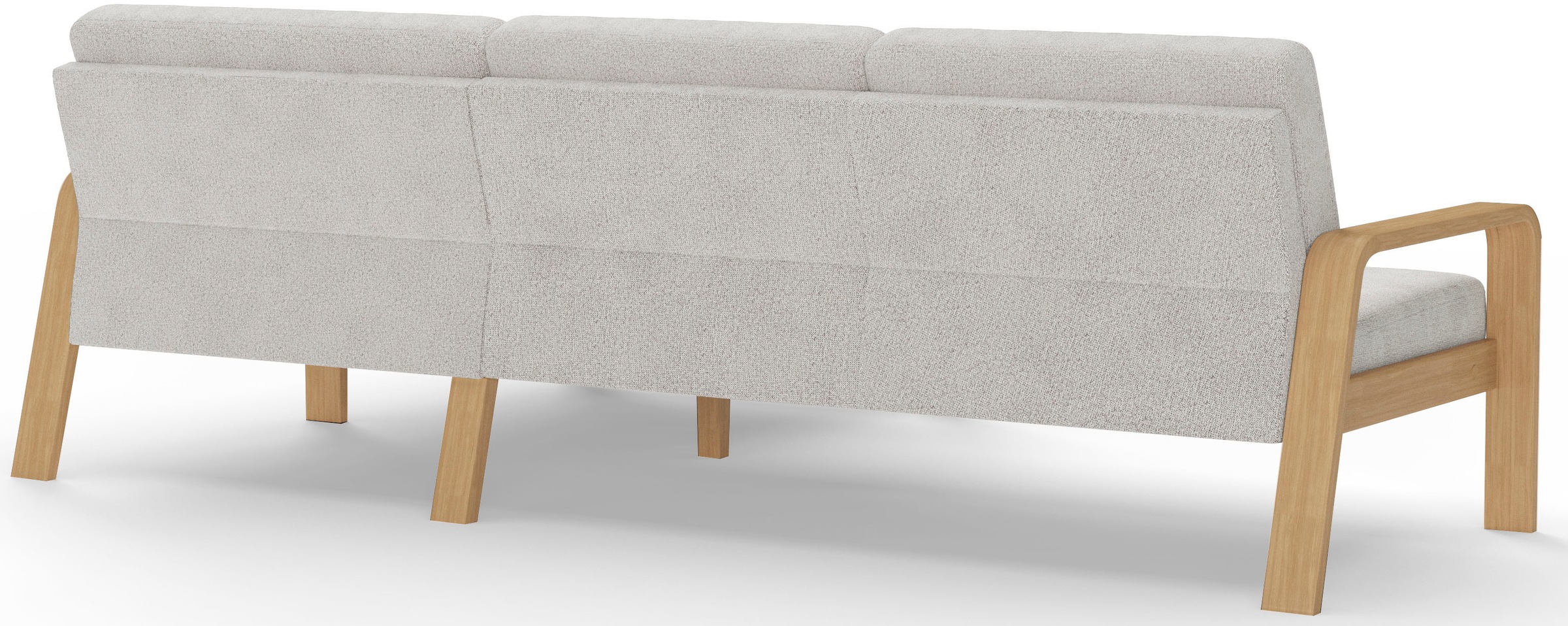 sit&more Ecksofa »Kolding L-Form«, Armlehnen aus Buchenholz in natur, verschiedene Bezüge und Farben