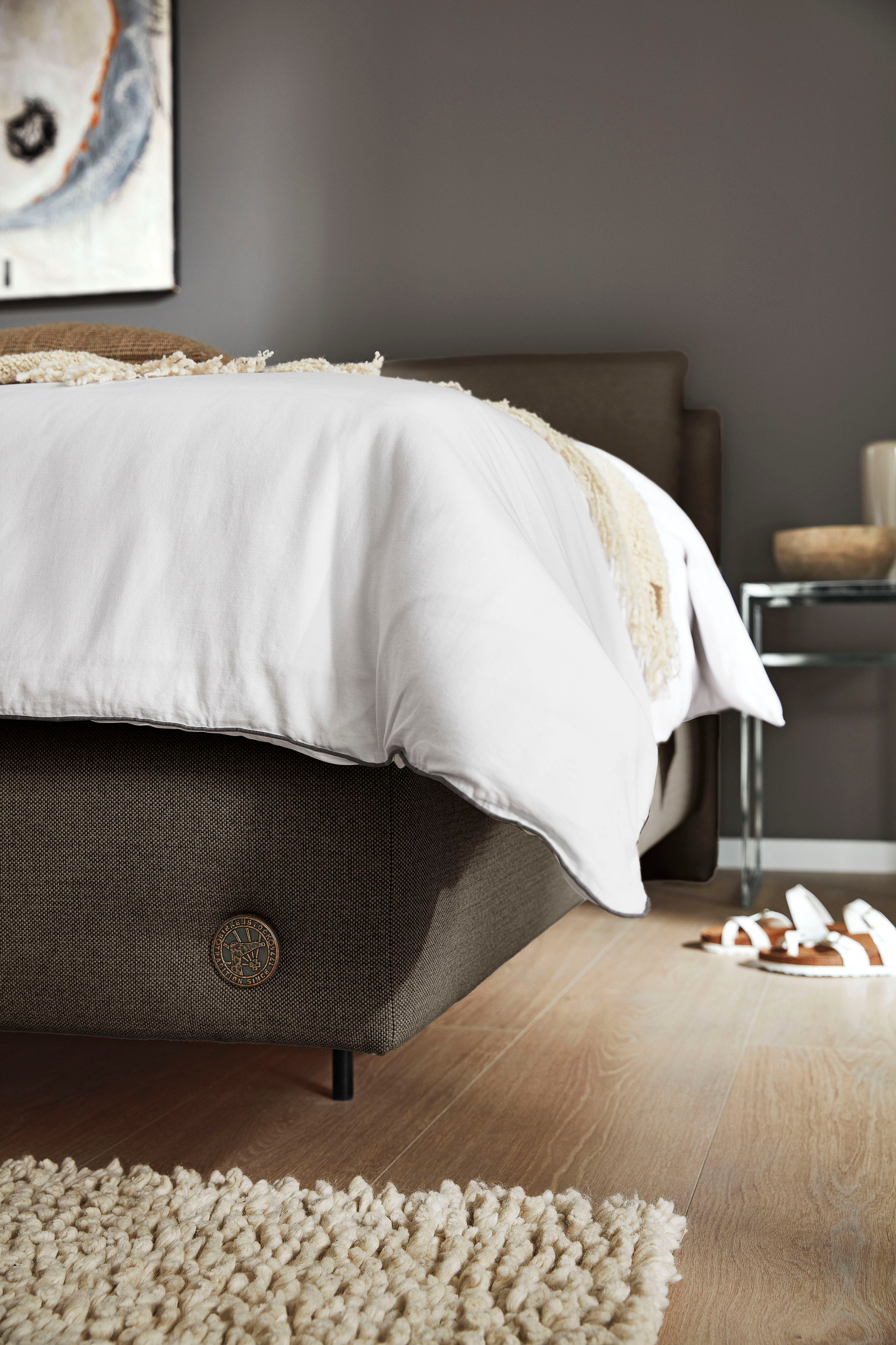Birkenstock Boxspringbett »Linz«, mit Kopfteil in Kissenoptik