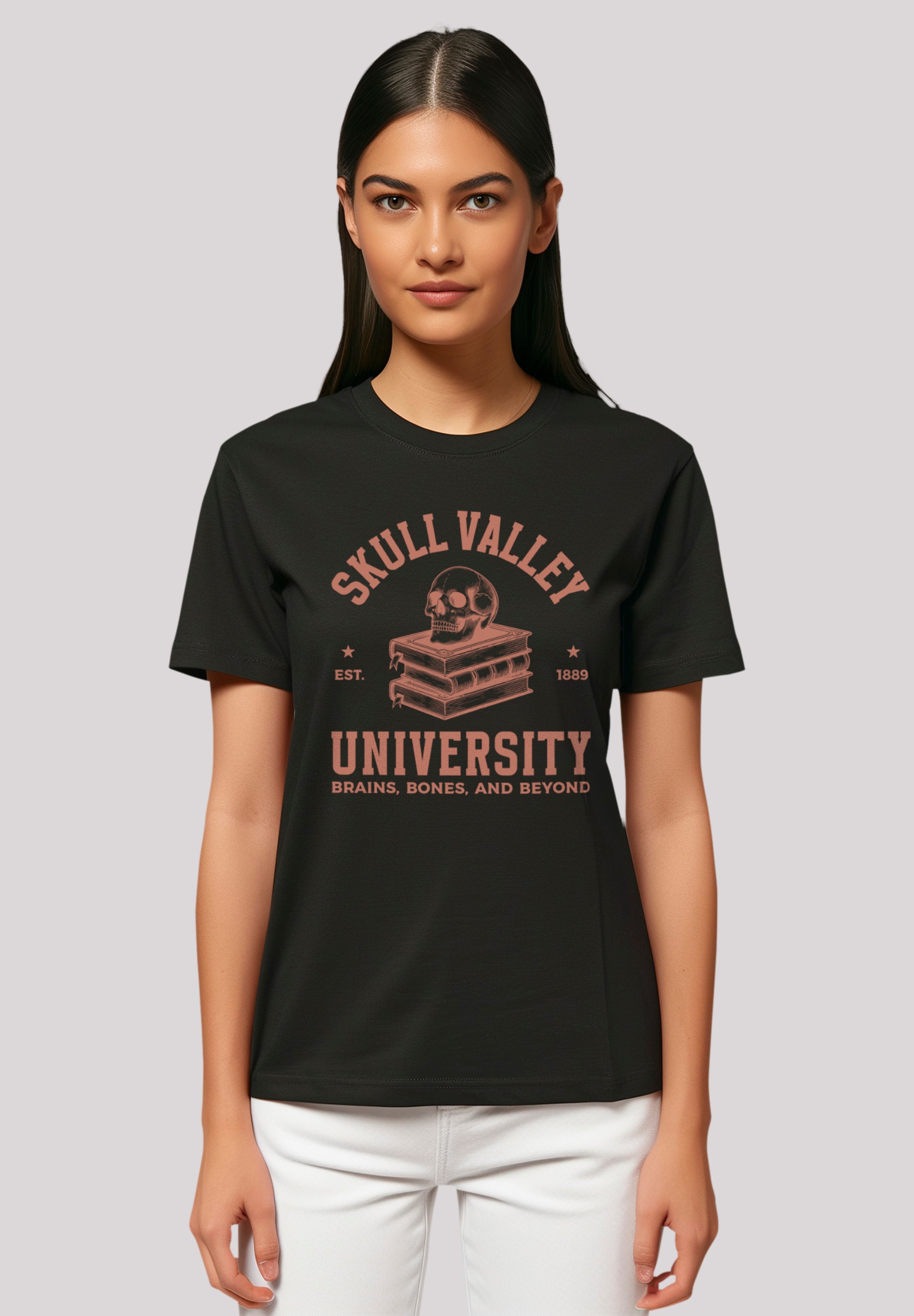 T-Shirt »Halloween University skull valley«, Premium Qualität, Unisex Schnitt