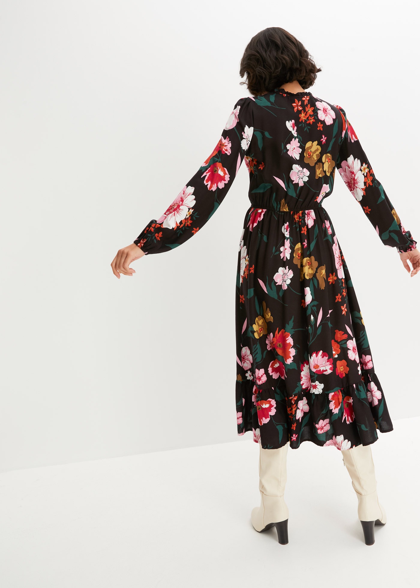 bonprix Midikleid "Midikleid aus fließender Viskose" Midikleid aus fließend günstig online kaufen