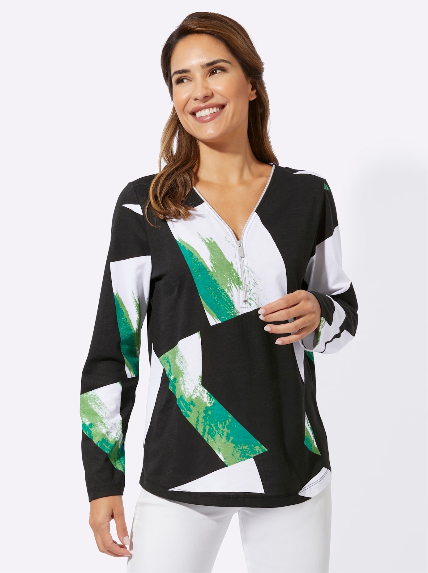 Classic Basics V-Shirt "Langarm-Shirt" 1 Stk. tlg. günstig online kaufen