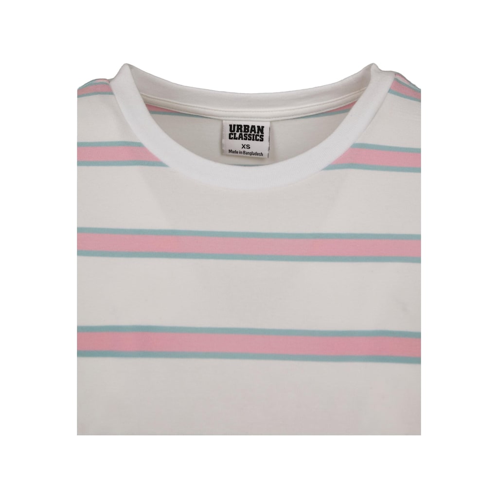 URBAN CLASSICS Strandshirt »Damen Ladies Stripe Cropped Tee«, (1 tlg.)
