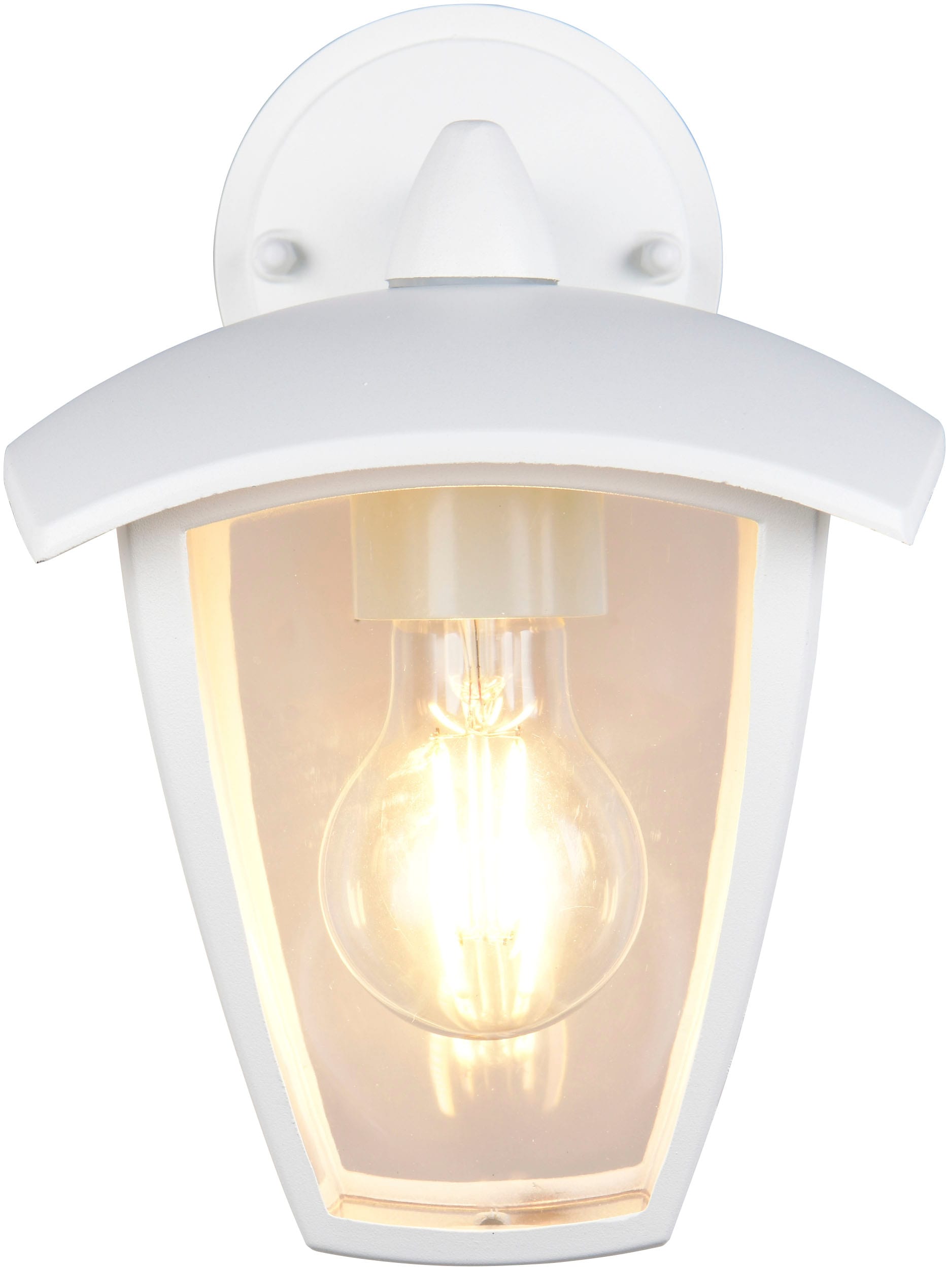 TRIO Leuchten Außen-Wandleuchte »VENTA, Laterne Hauswand Fassadenbeleuchtung, exkl 1x E27 max 10W, IP44«, 1 flammig, Leuchtmittel E27 | Leuchtmittel wechselbar, Wandlampe Laternen-Optik, abwärts gerichtet, Schirm Kunststoff