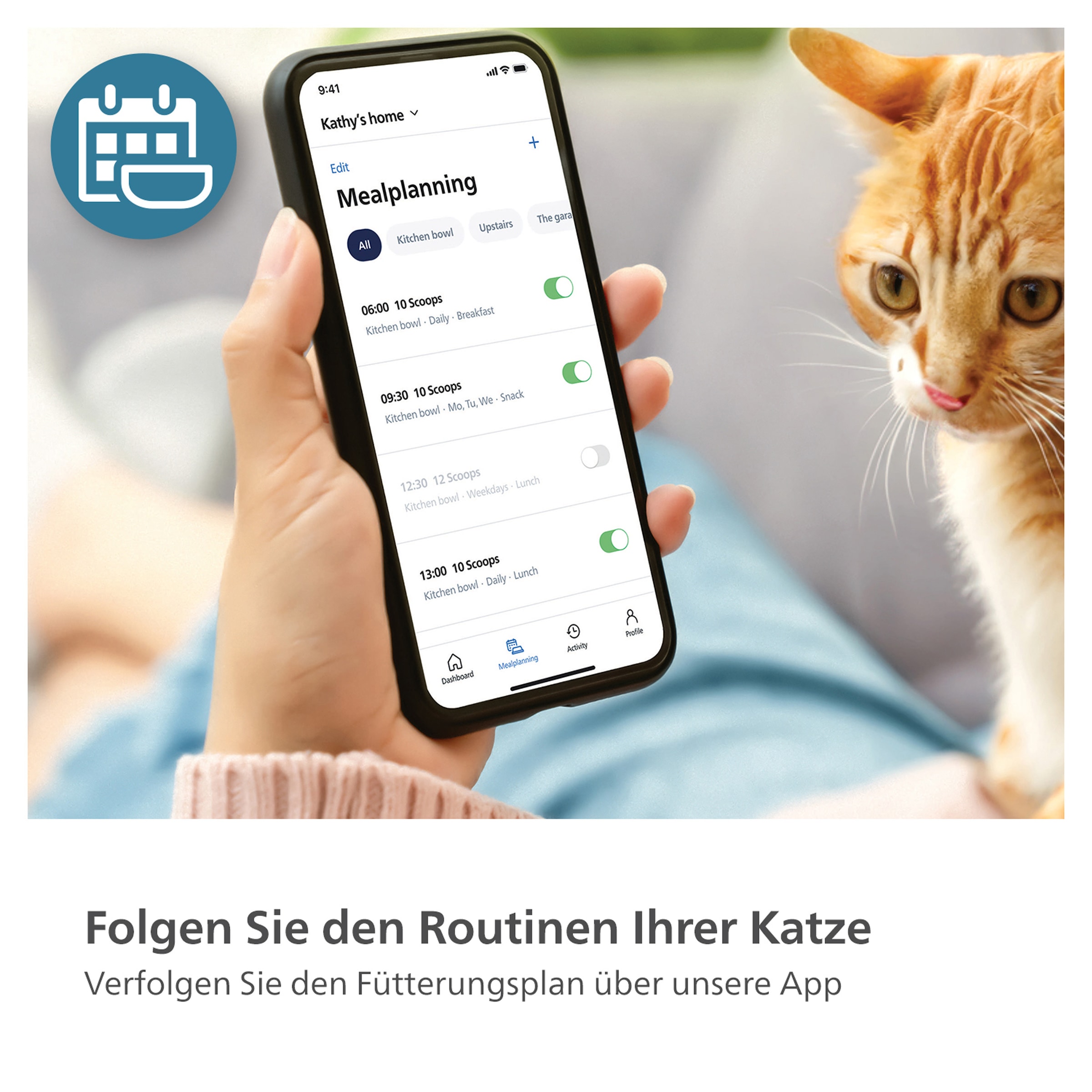 Philips Futterautomat »PAW5320/02 Pet Series, mit Kamera, 4,5l, für Katzen und kleine Hunde«, Nachfüll-Benachrichtigung, Anti-Verstopf-Technologie u. App-Anbindung