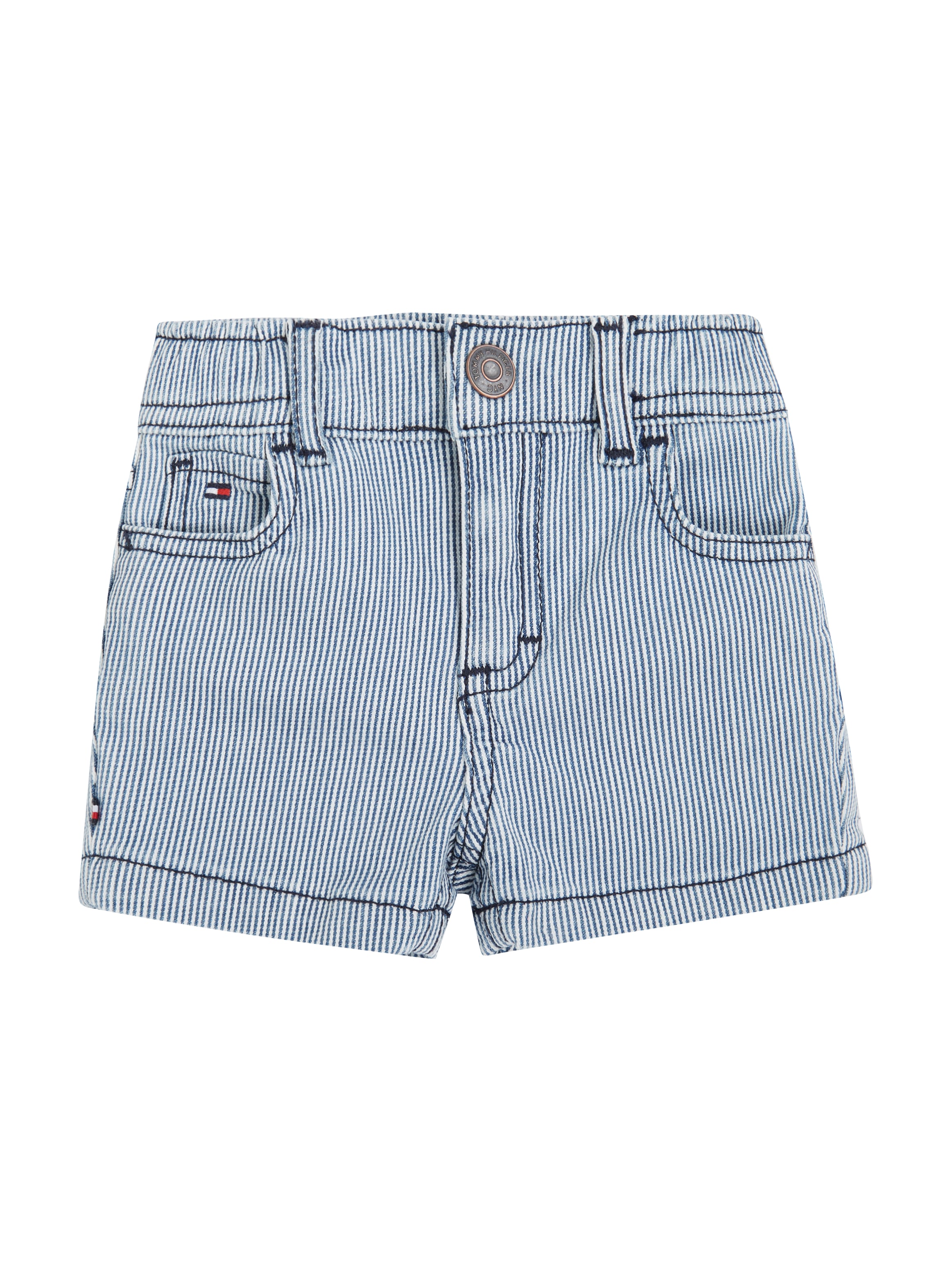 Tommy Hilfiger Jeansshorts »BABY STRIPED DENIM SHORTS«, Baby bis 2 Jahre