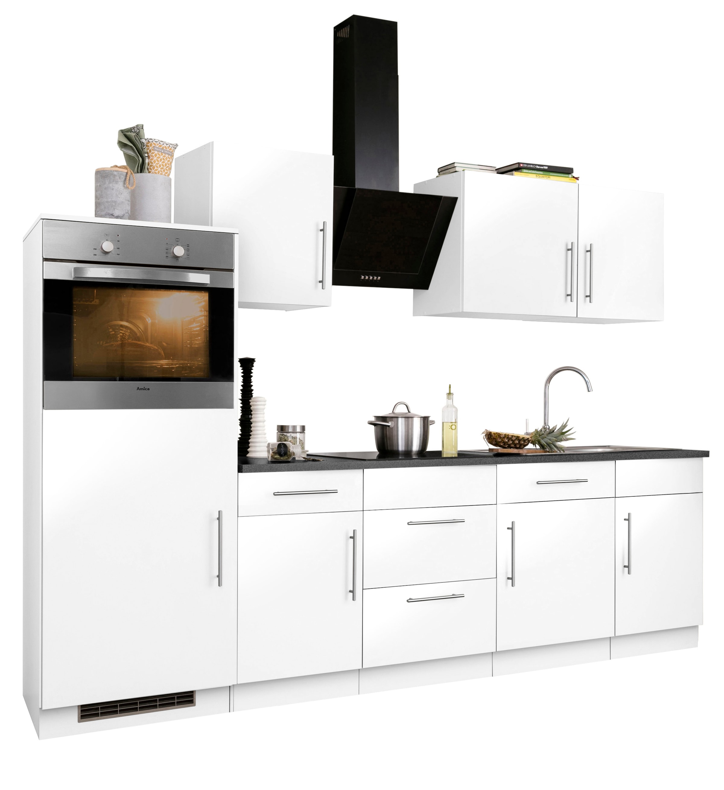 wiho Küchen Küchenzeile »Cali«, mit E-Geräten, Breite 280 cm
