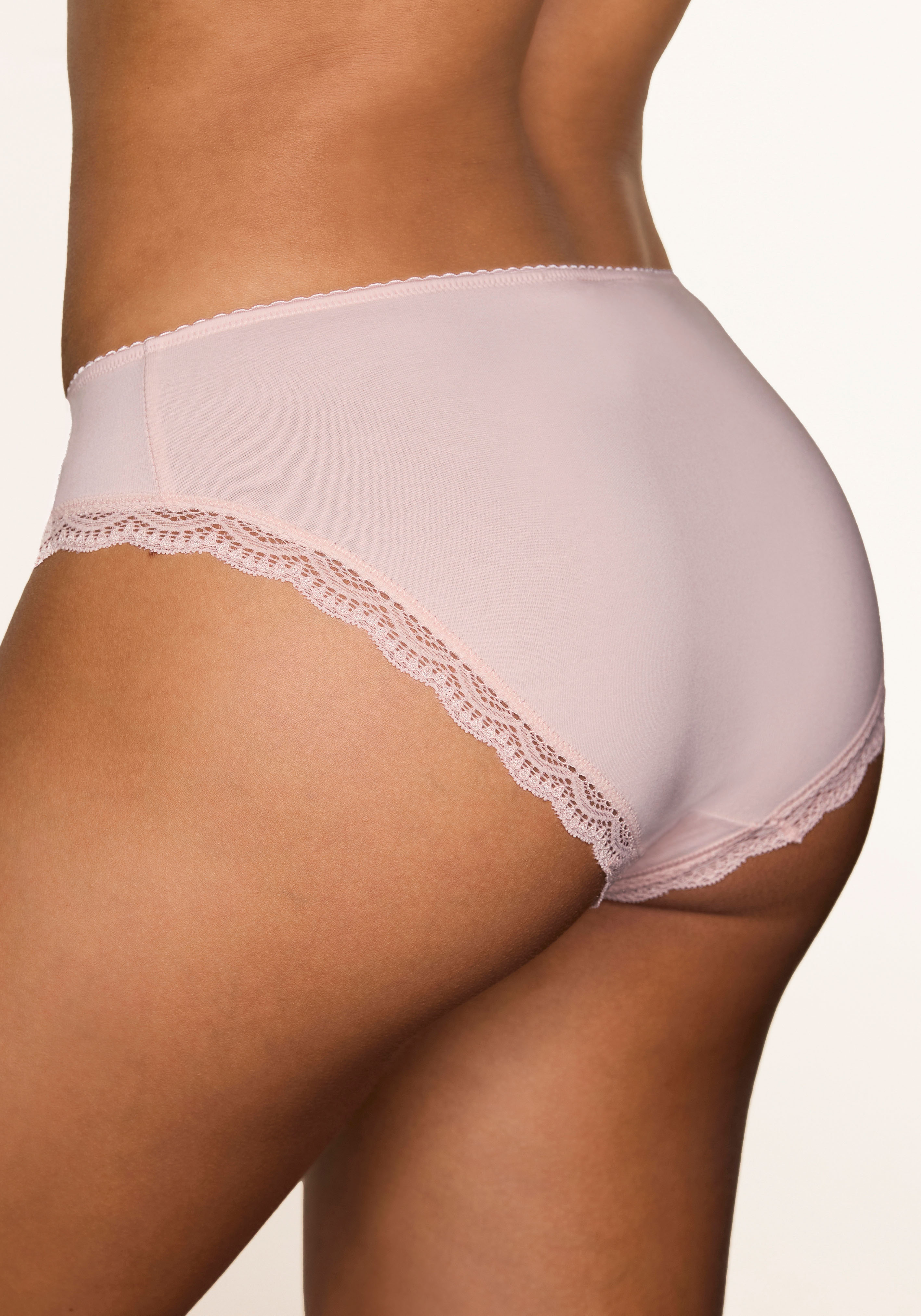 Thumbnail - LASCANA Jazz-Pants Slips 5er-Pack, aus elastischer Baumwolle mit zarter Spitze, mit Aufbewahrungsbox