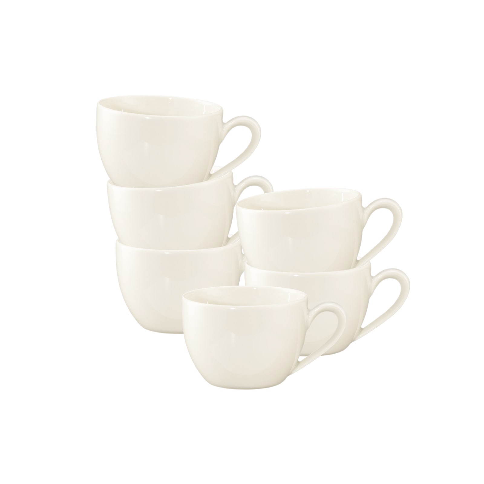 Espressotasse SELTMANN WEIDEN "Espressotassen Savona Fine Diamond 110 ml 6er Set creme", beige (creme), B:6,8cm H:4,8cm, Porzellan, Trinkgefäße, Espre
