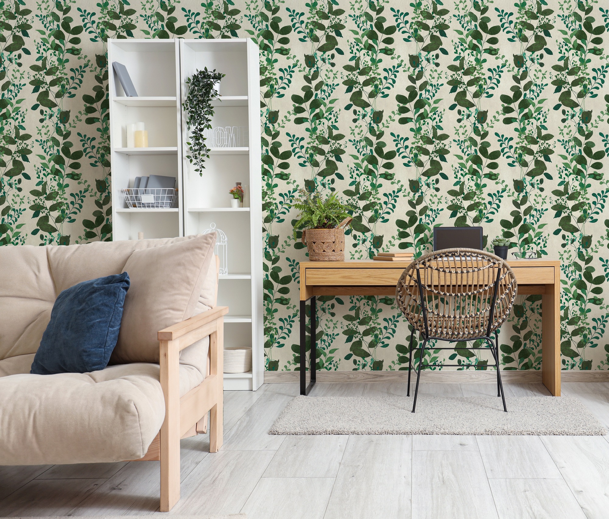 A.S. Création Vliestapete »Pintwalls III Blätterdesign Natur« Kunst strukturiert