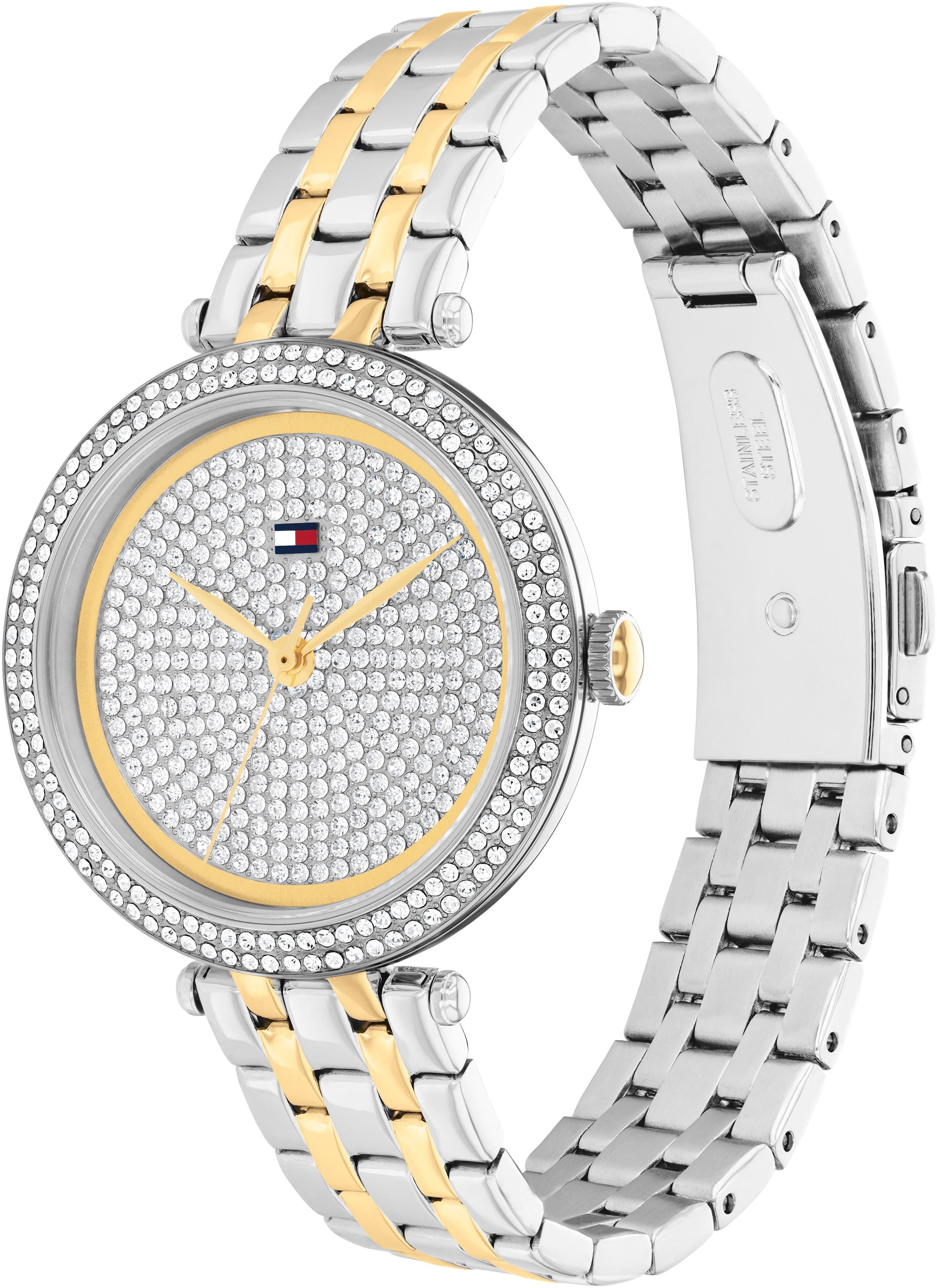 Tommy Hilfiger Quarzuhr »NATALIE«, Armbanduhr, Damenuhr, Edelstahlarmband, analog, Glaskristalle