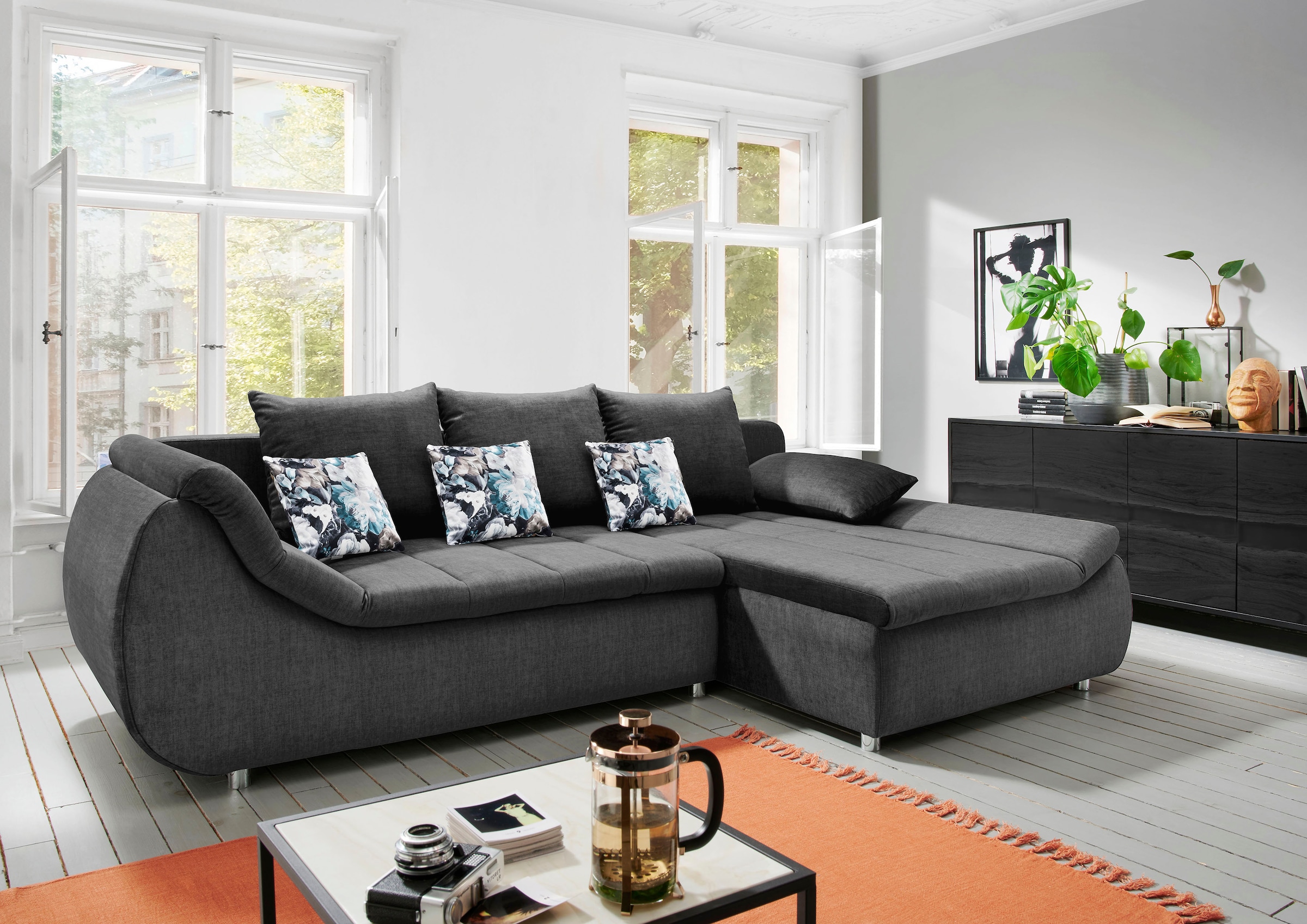 Home affaire Ecksofa "Imolaa elegant, Breite 270cm, moderne Sitzsteppung, b günstig online kaufen