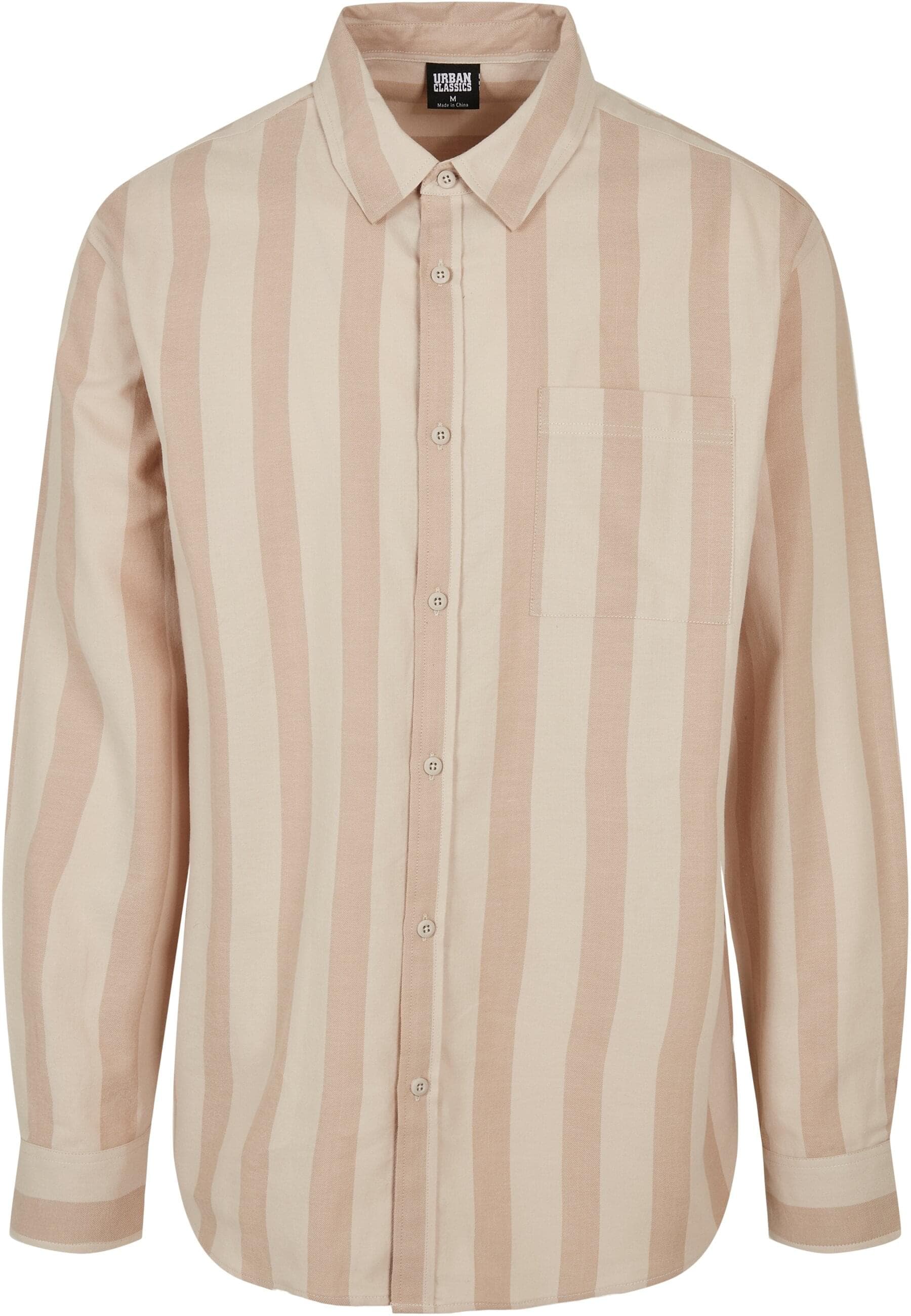 URBAN CLASSICS Langarmhemd "Urban Classics Herren Striped Shirt", (1 tlg.)