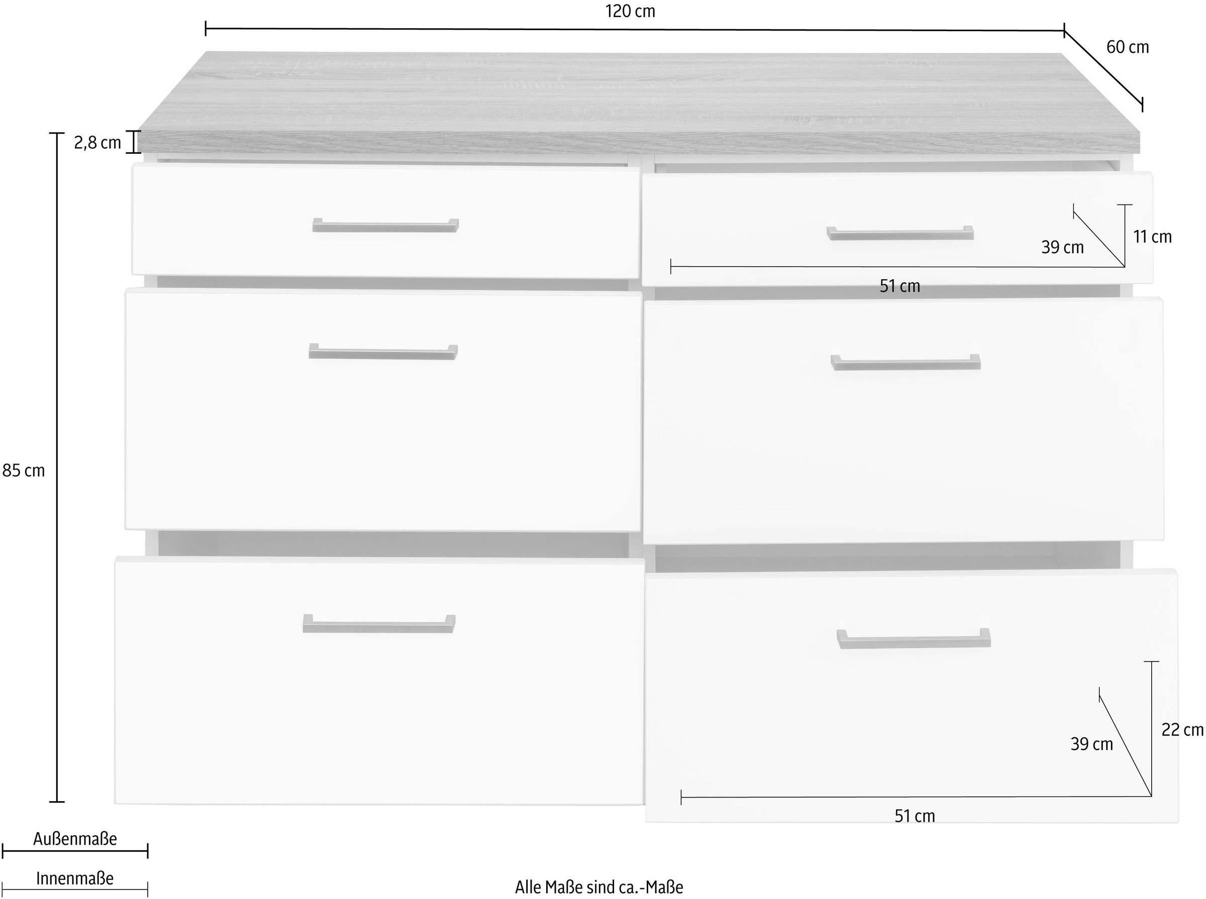 KOCHSTATION Unterschrank »KS-Visby«, Breite 120 cm