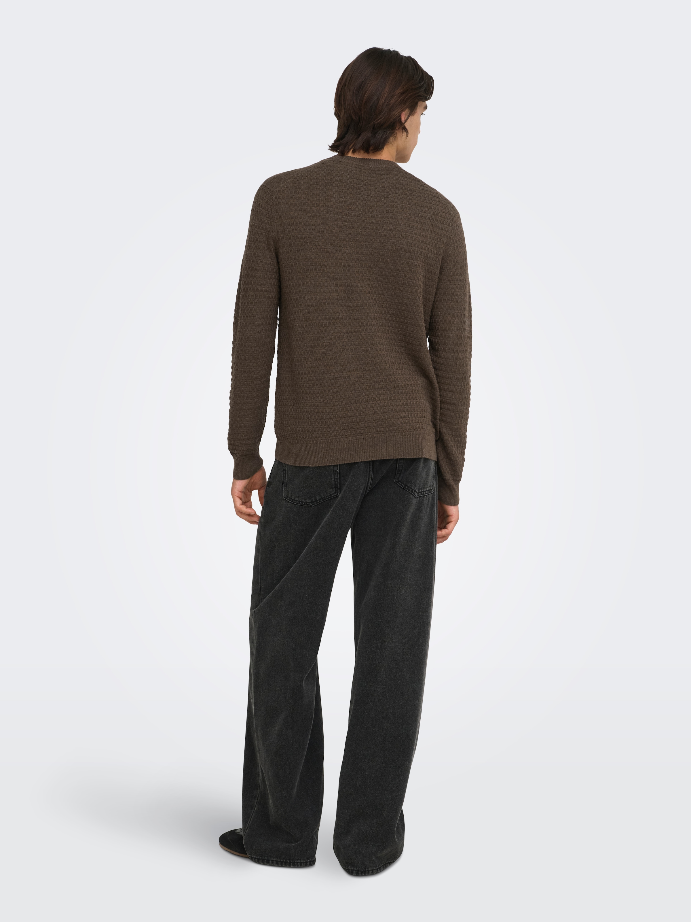 ONLY & SONS Rundhalspullover »ONSLOUI LS STRUCTURE CREW REG NOOS« Baumwollmischung, regular fit
