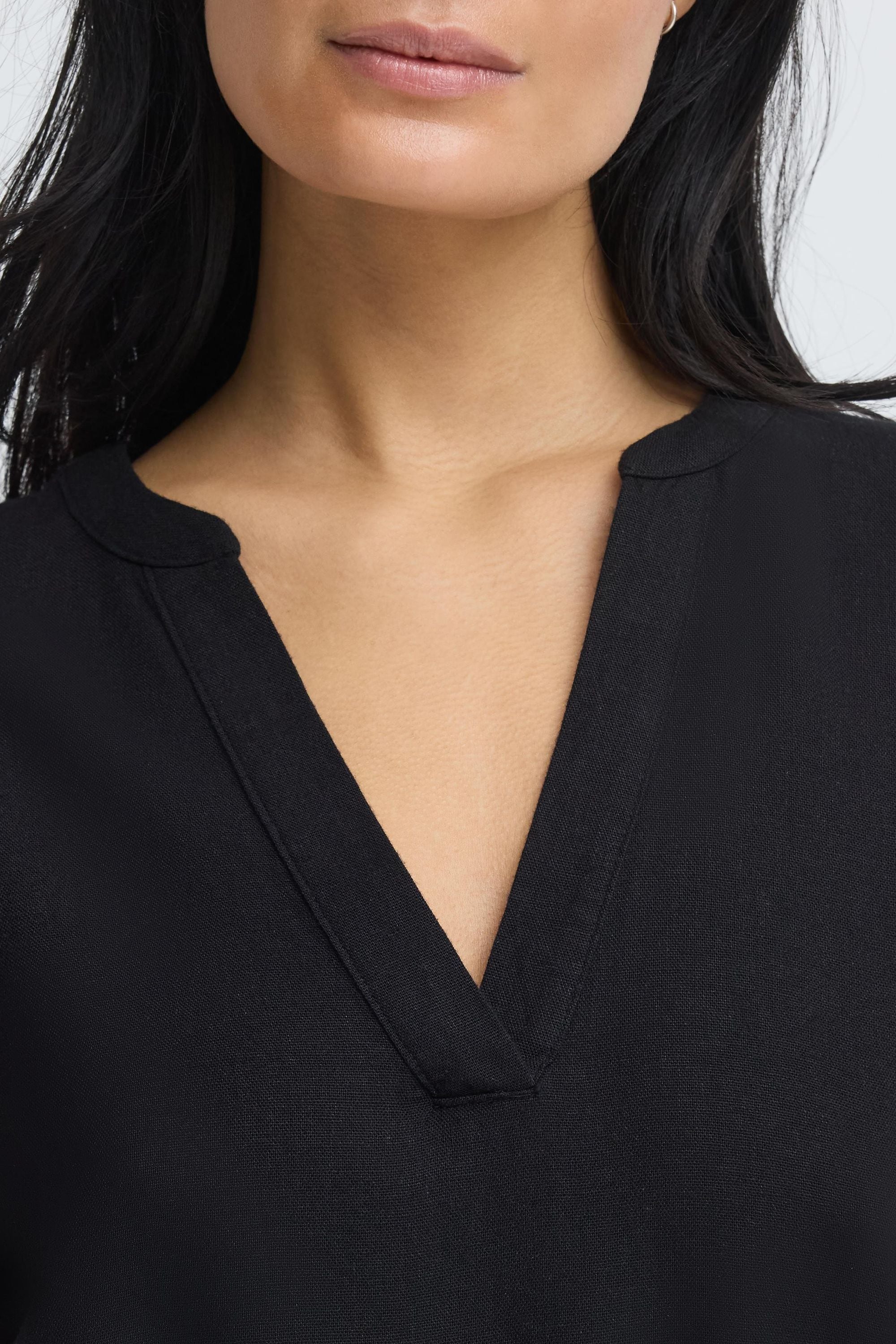 OXMO Minikleid »Minikleid OXNInna Linen Mix Vneck«