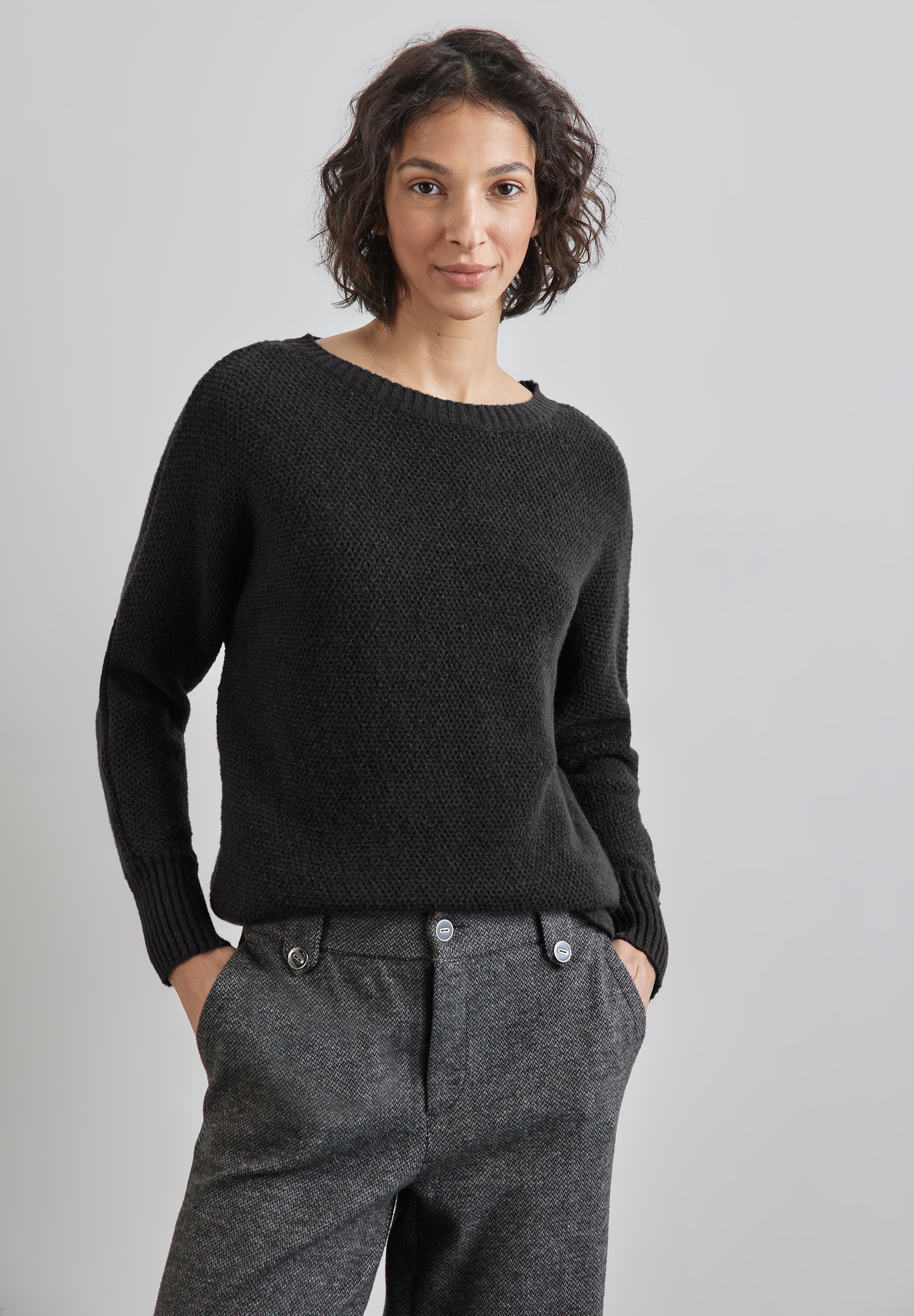 STREET ONE Strickpullover, mit Materialmix günstig online kaufen