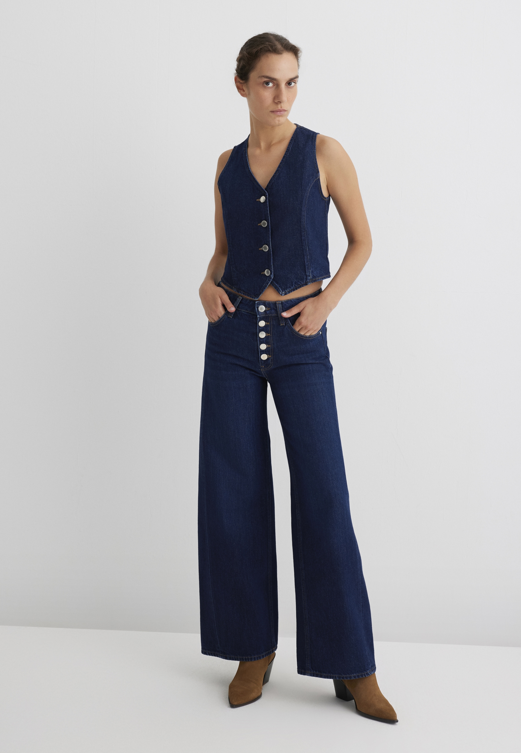 Mavi Weite Jeans "SIENA BUTTON UP", Wide Leg Jeans günstig online kaufen