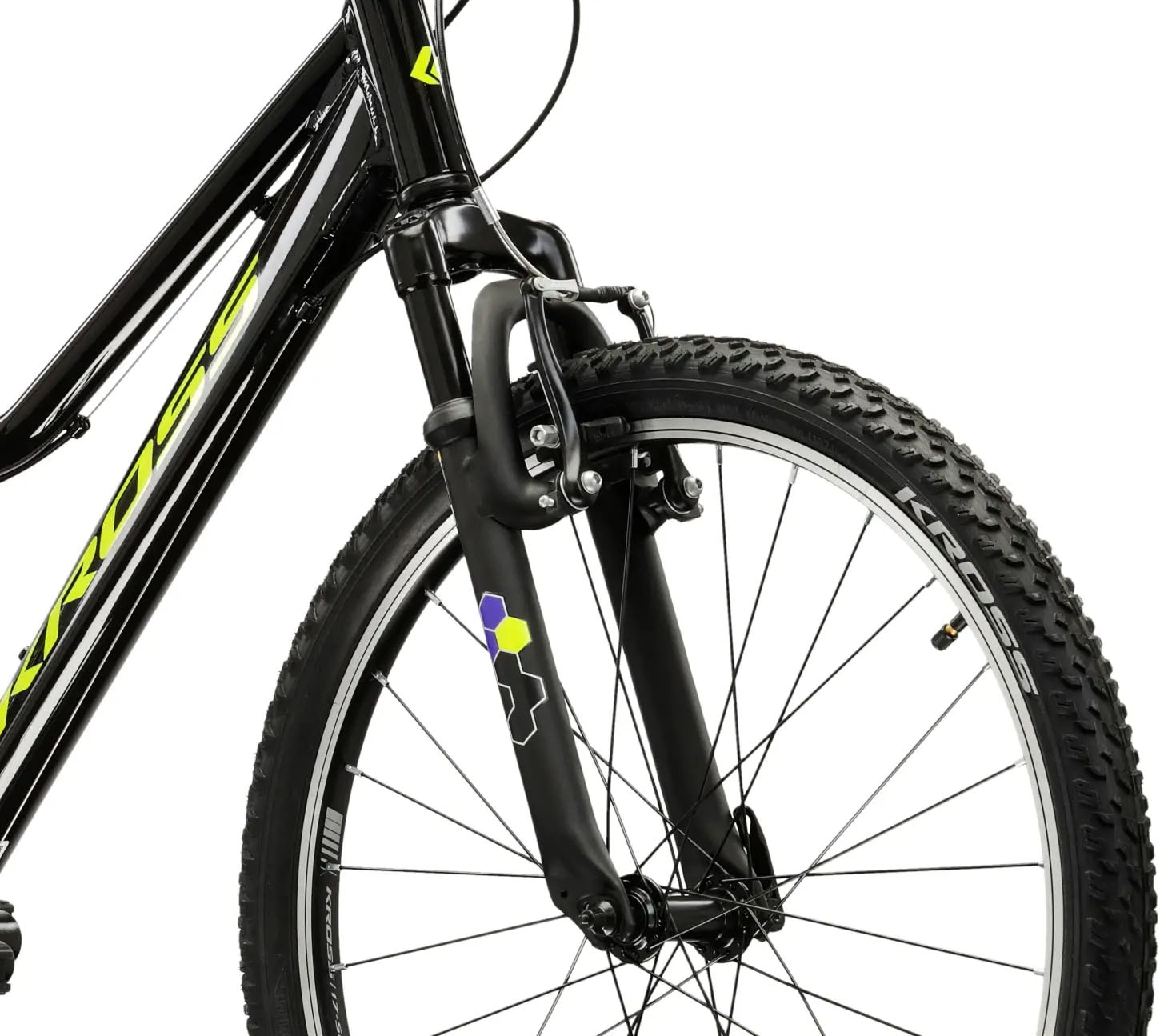 Kross Kinderfahrrad »KROSS Kinderad 24" Hexagon JR 1.0 Schwarz 8 Gänge 2026« 8 Gang Shimano TOURNEY TX800 Schaltwerk Kettenschaltung