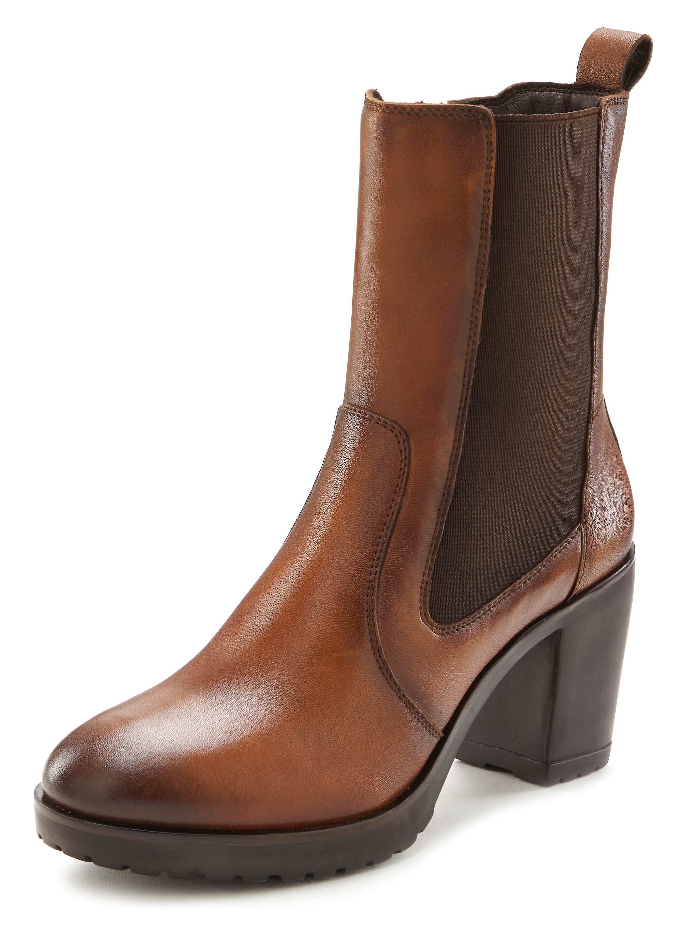 LASCANA Stiefelette, aus Leder im Chelsea-Look, Stiefel, Boots
