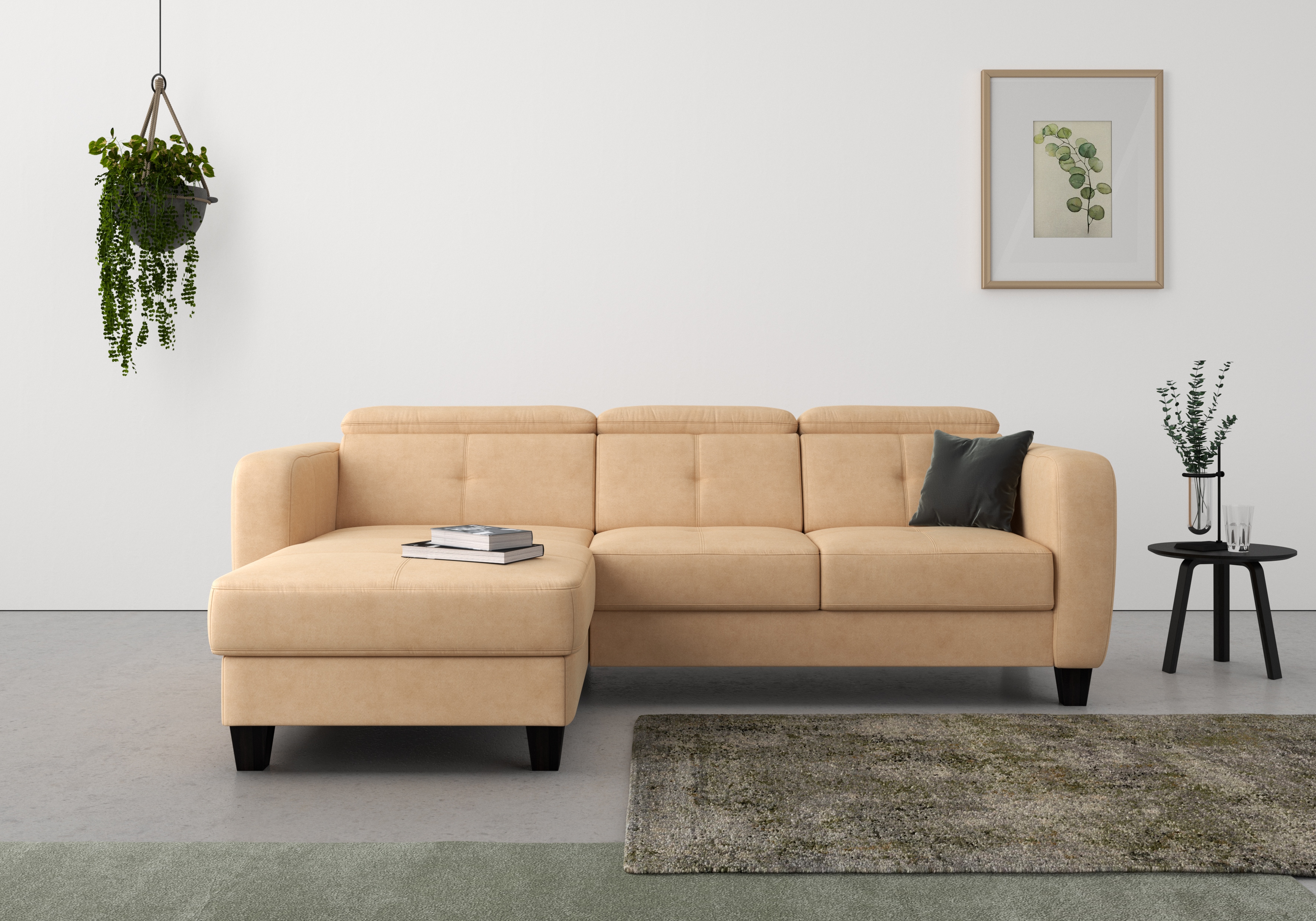 sit&more Ecksofa "Belluci L-Form" inklusive Federkern, wahlweise mit Schlaffunktion und Bettkasten