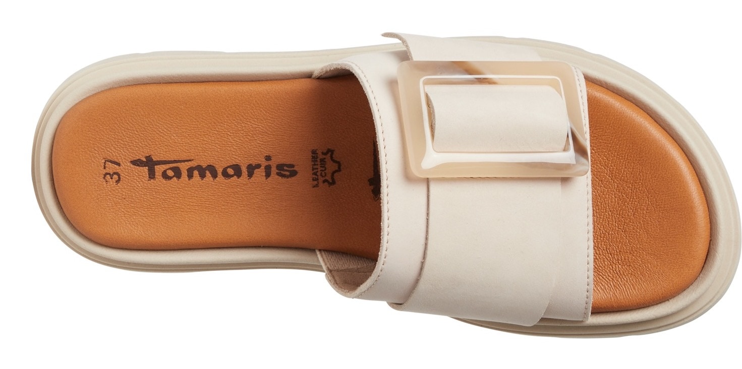 Tamaris Pantolette, Plateau, Sommerschuh mit modischer Zierschnalle