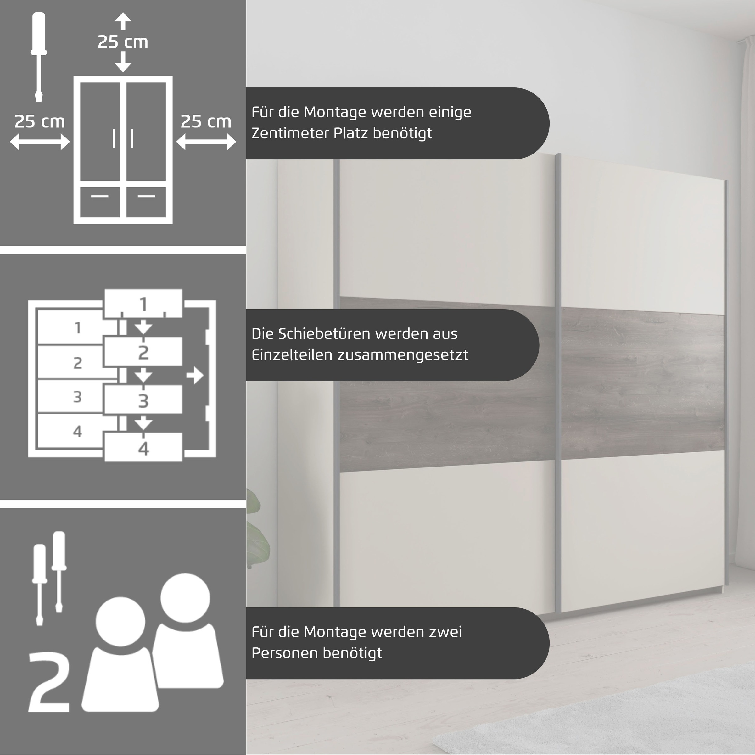 rauch Schlafzimmer-Set »Komplettschlafzimmer Schlafzimmer Schlafzimmermöbel SAJO«, (Set, 4 tlg., Set: Kleiderschrank mit/ohne Spiegel, Bett in 2 Breiten, 2 Nachttische), optional mit Spiegel am Kleiderschrank MADE IN GERMANY