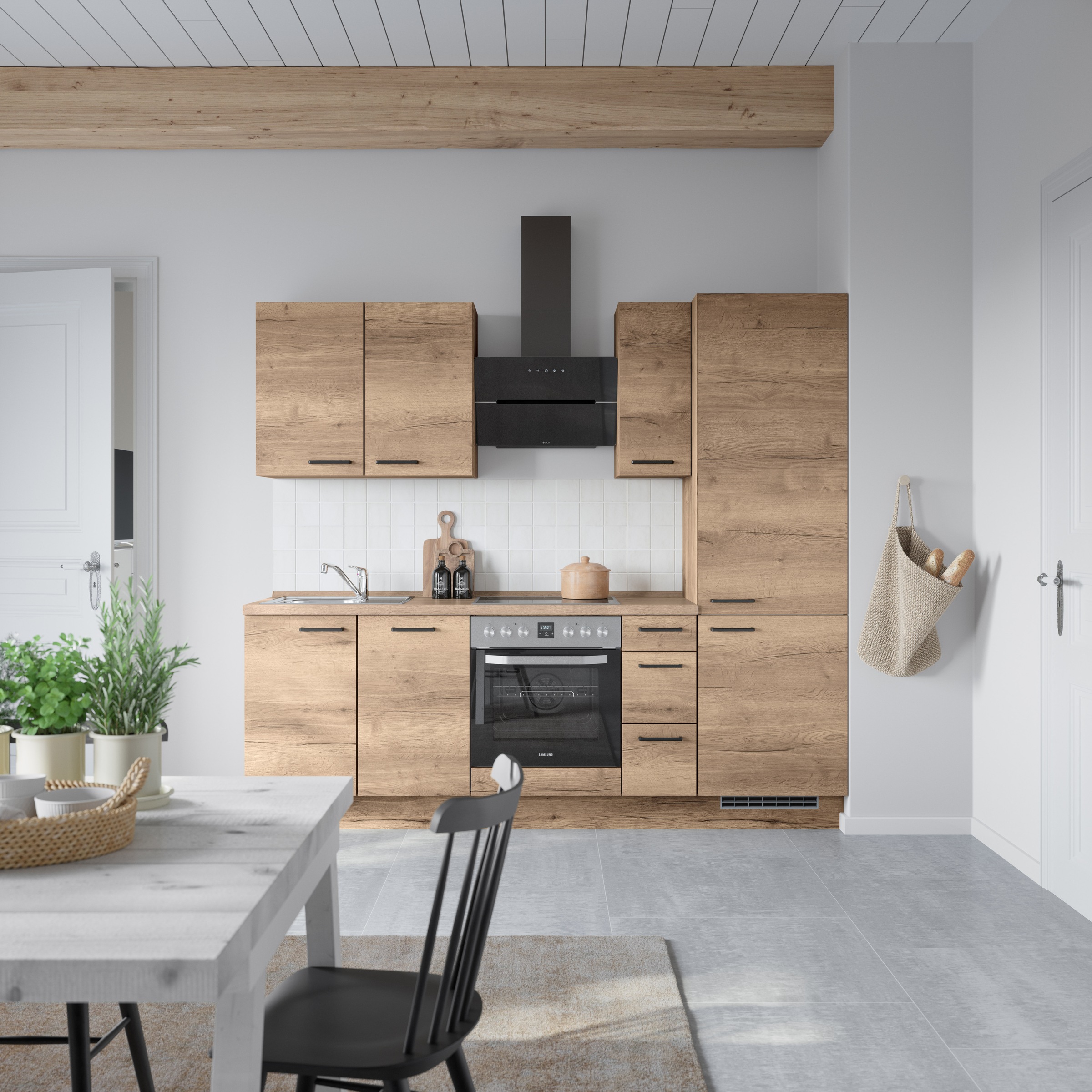 nobilia® Küchenzeile »"Structura II"« vormontiert, Ausrichtung wählbar, Breite 240 cm, wahlw. mit E-Geräten