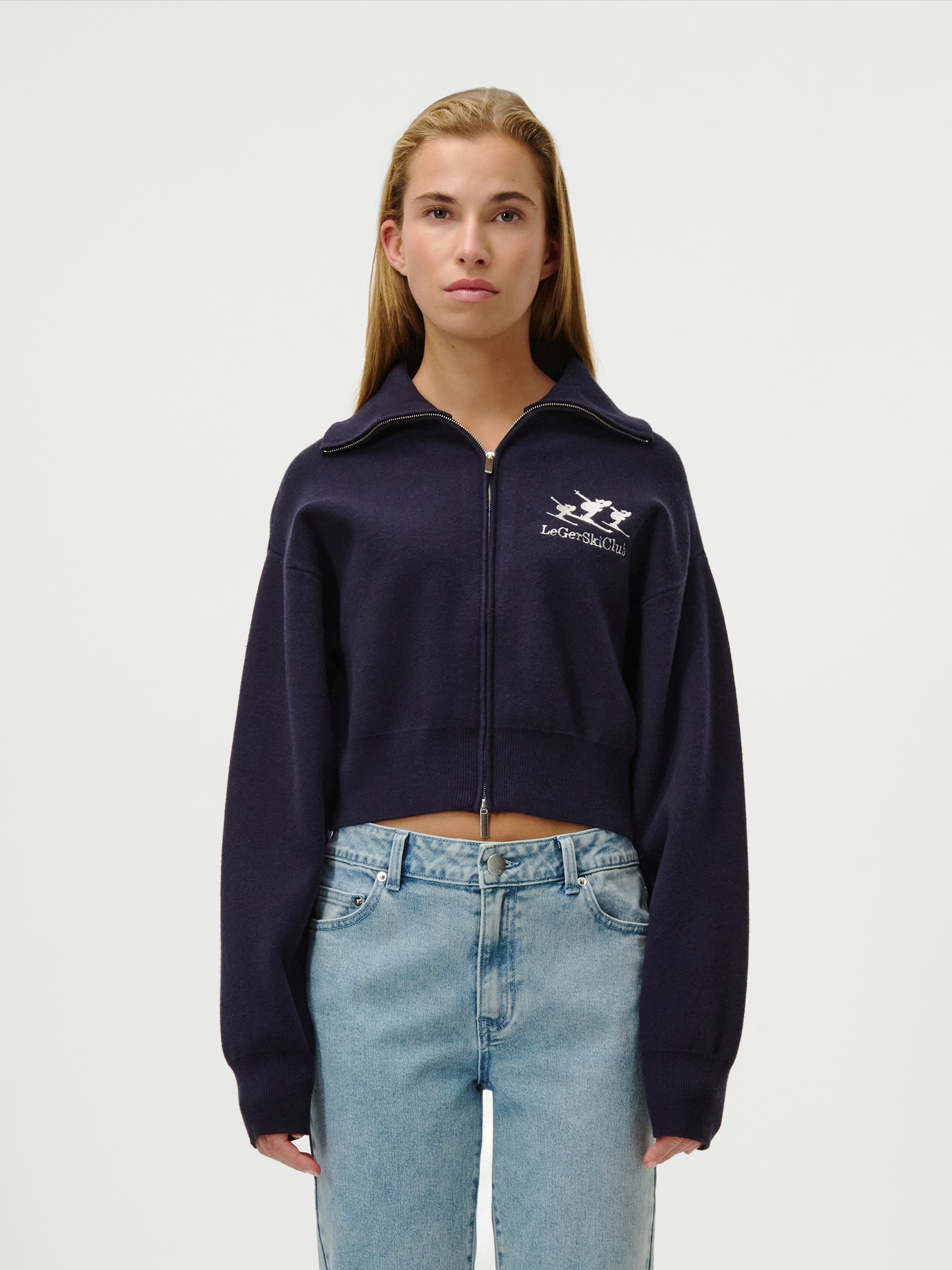 LeGer Strickjacke "Jaden, LeGer by Lena Gercke" kurze Form, 2-Wege-Reißvers günstig online kaufen