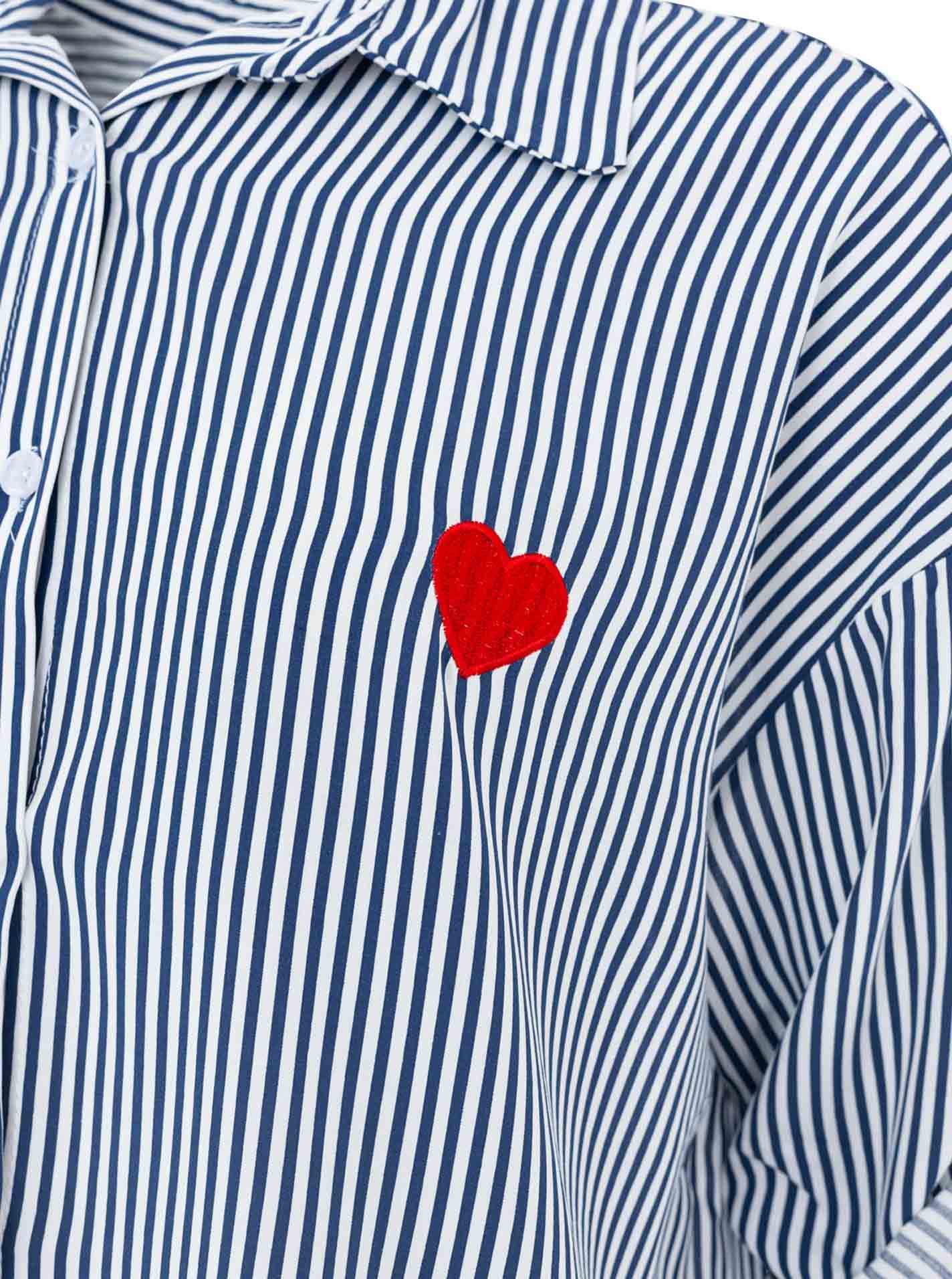 Zwillingsherz Hemdbluse »"Streifen & Herz"« lockere Passform, Turn-Ups am Ärmel, Herzpatch, mit Knöpfen