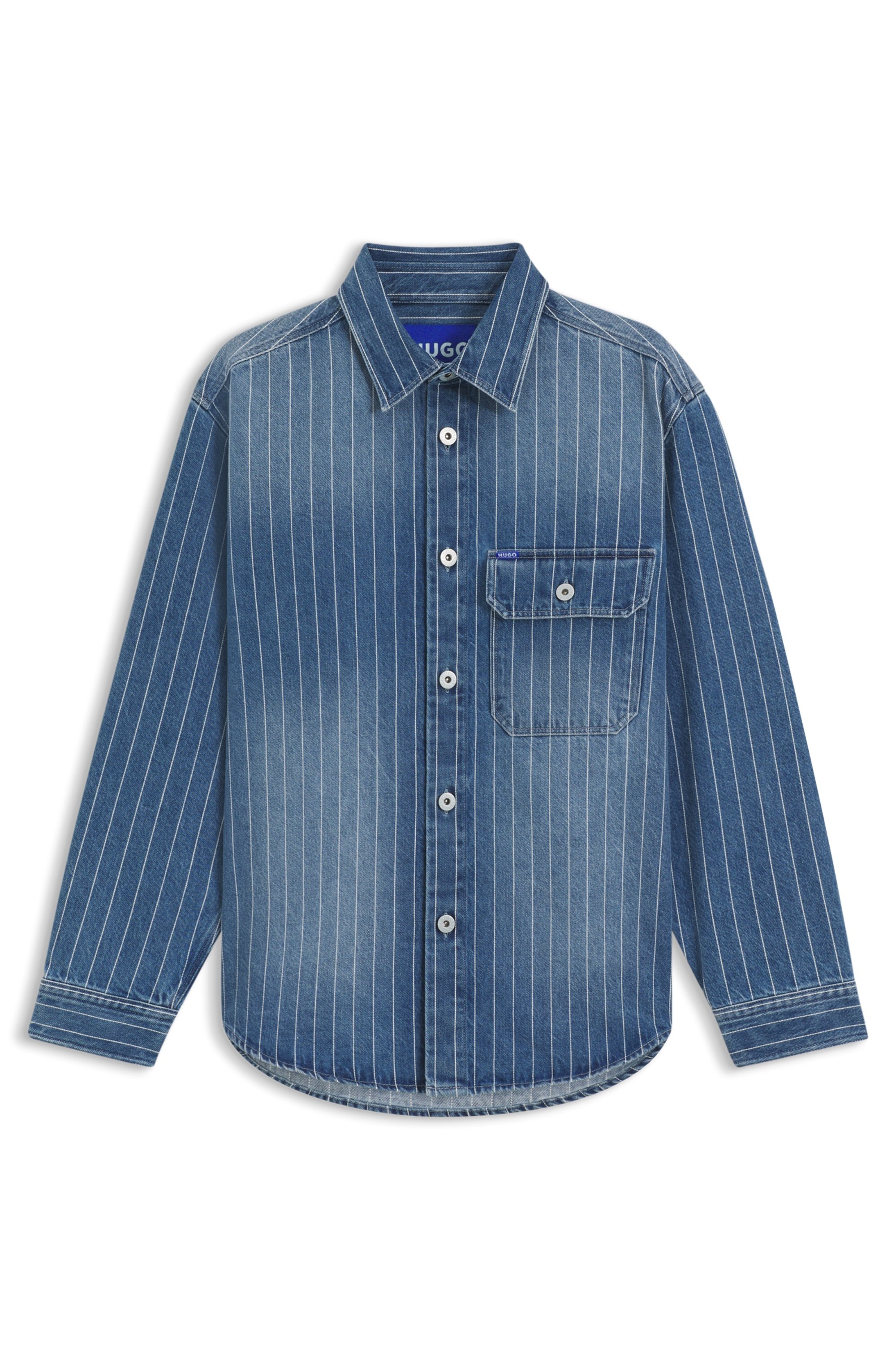 HUGO Blue Jeanshemd »Ebolt«, aus gestreiftem Denim