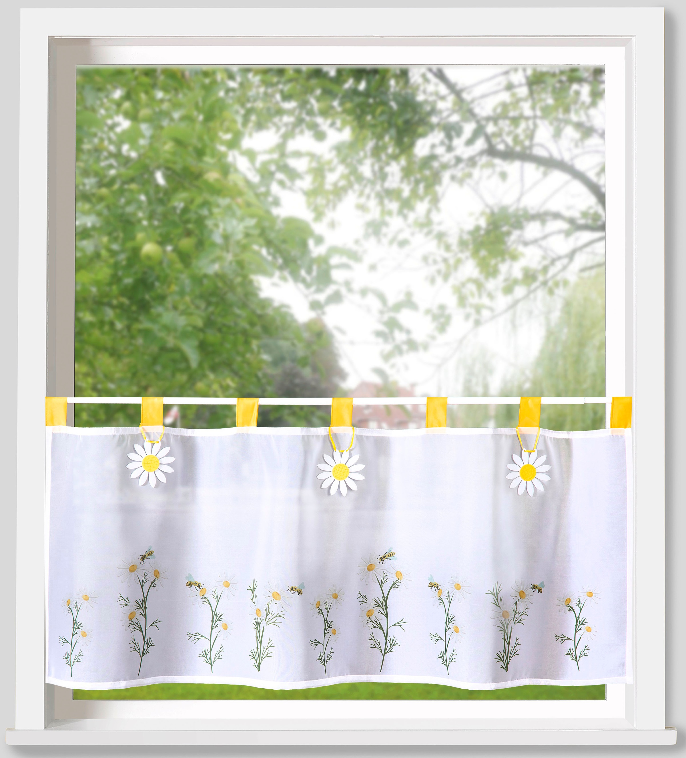 Weckbrodt Scheibengardine "Madita" Schlaufen 1 Stk. tlg. Bistro, Voile, flo günstig online kaufen