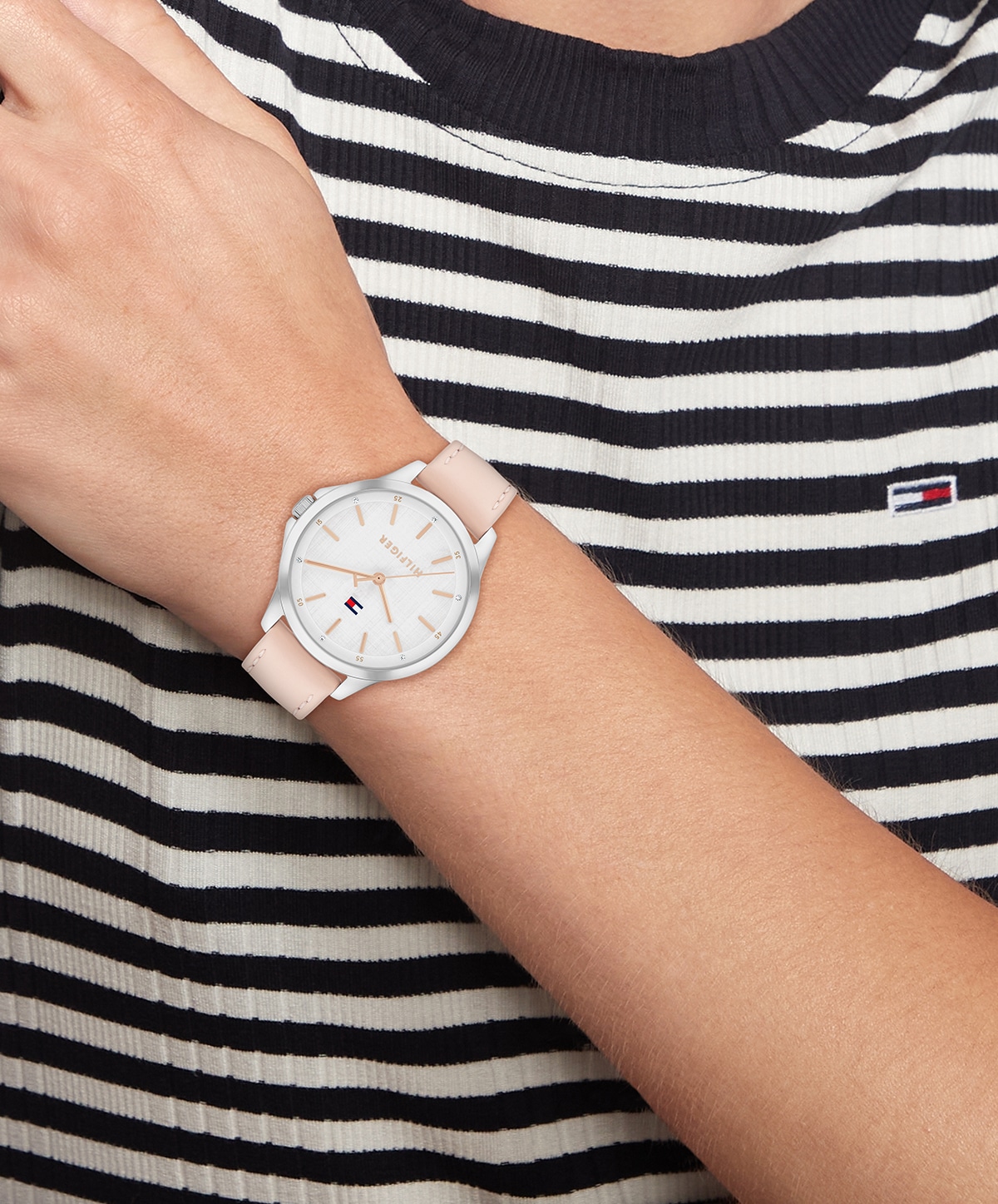 Tommy Hilfiger Quarzuhr »CHLOE« Armbanduhr, Damenuhr, Lederarmband, analog