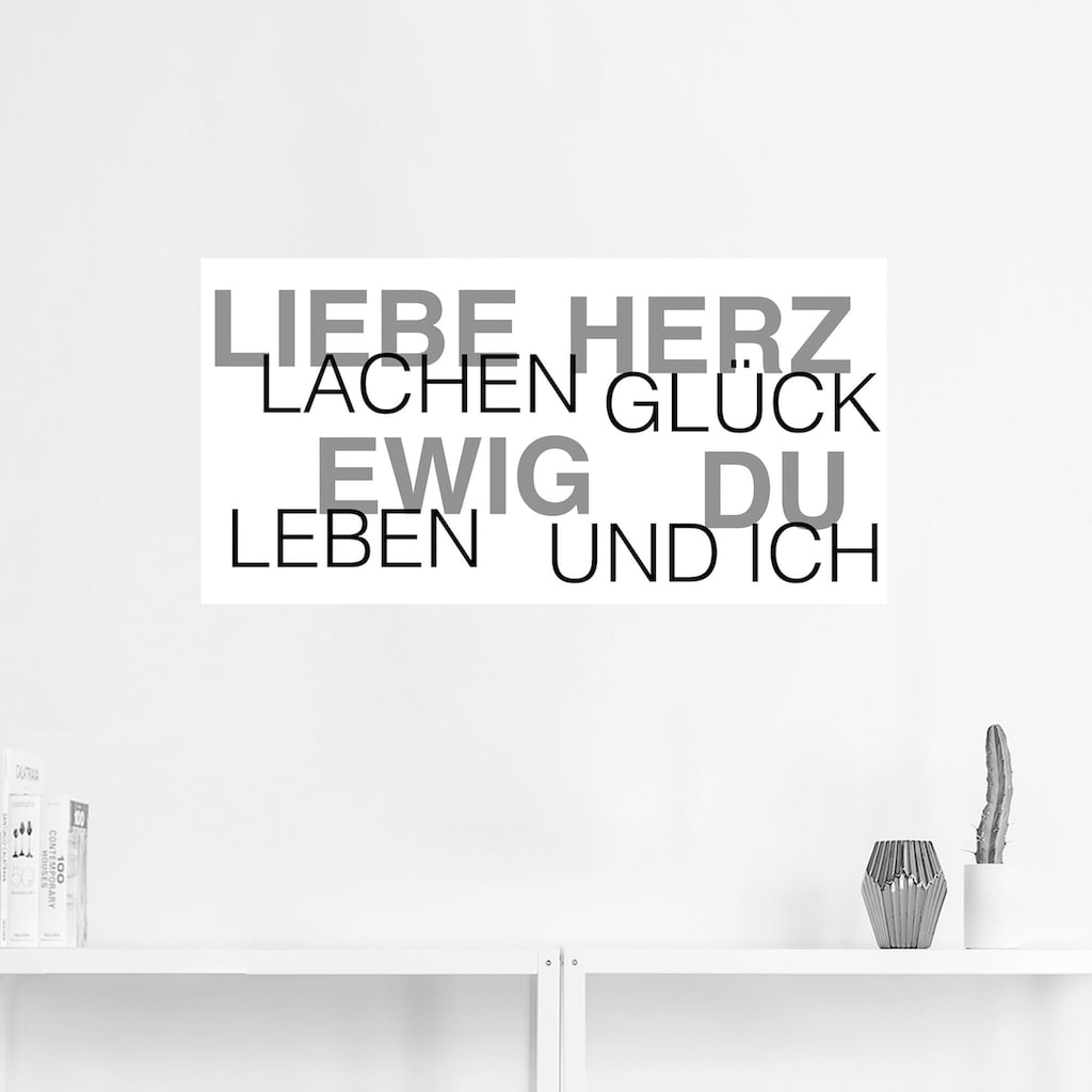 Artland Wandbild »Liebe Statement Bild«, Sprüche & Texte, (1 St.)