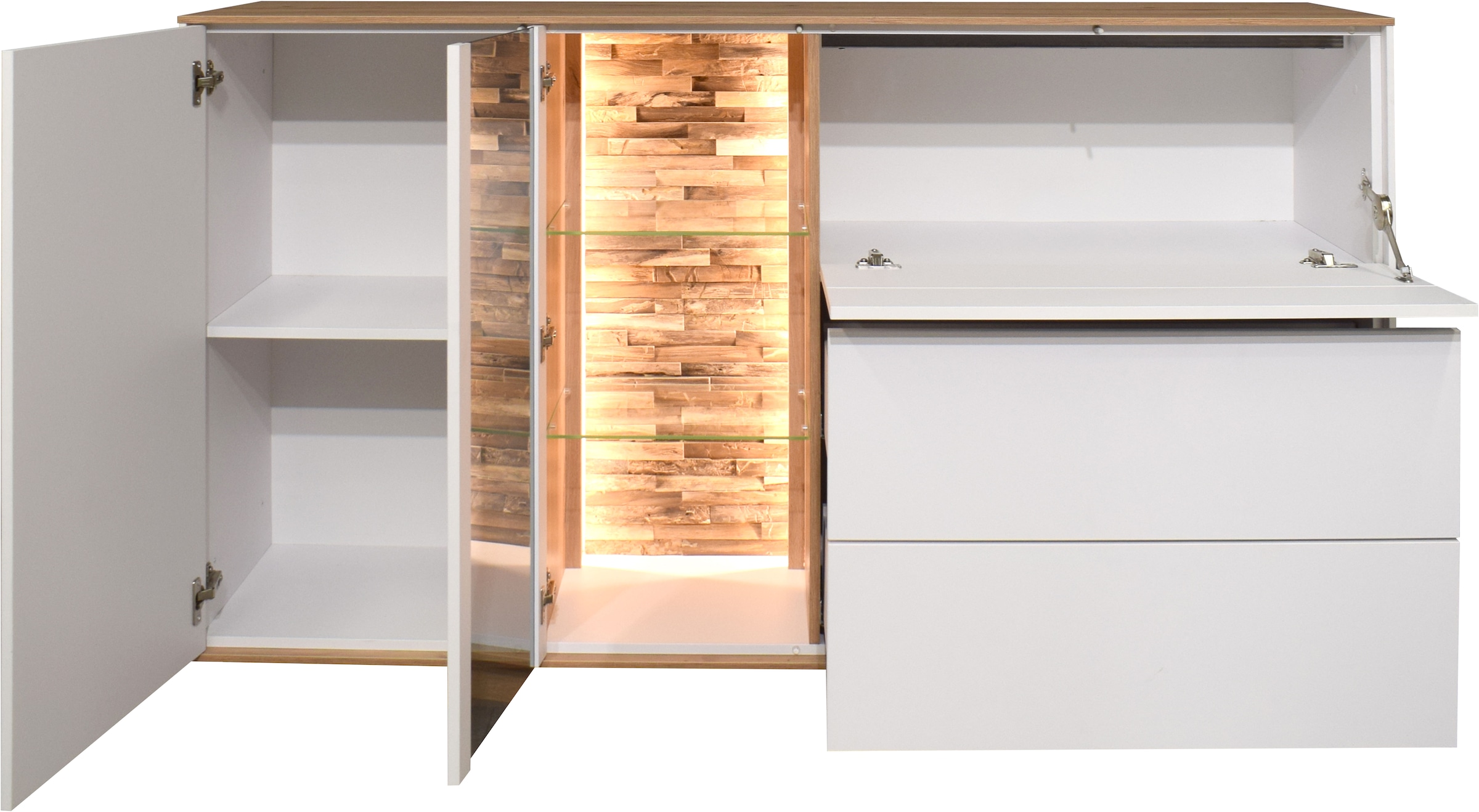 Mäusbacher Kommode Faro Sideboard B 169 cm, inkl. Beleuchtung, Push to open Funktion